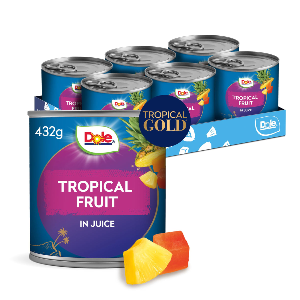 Dole Tropical Fruit Mix with Tropical Gold Pineapple in Juice - 6 x 432g