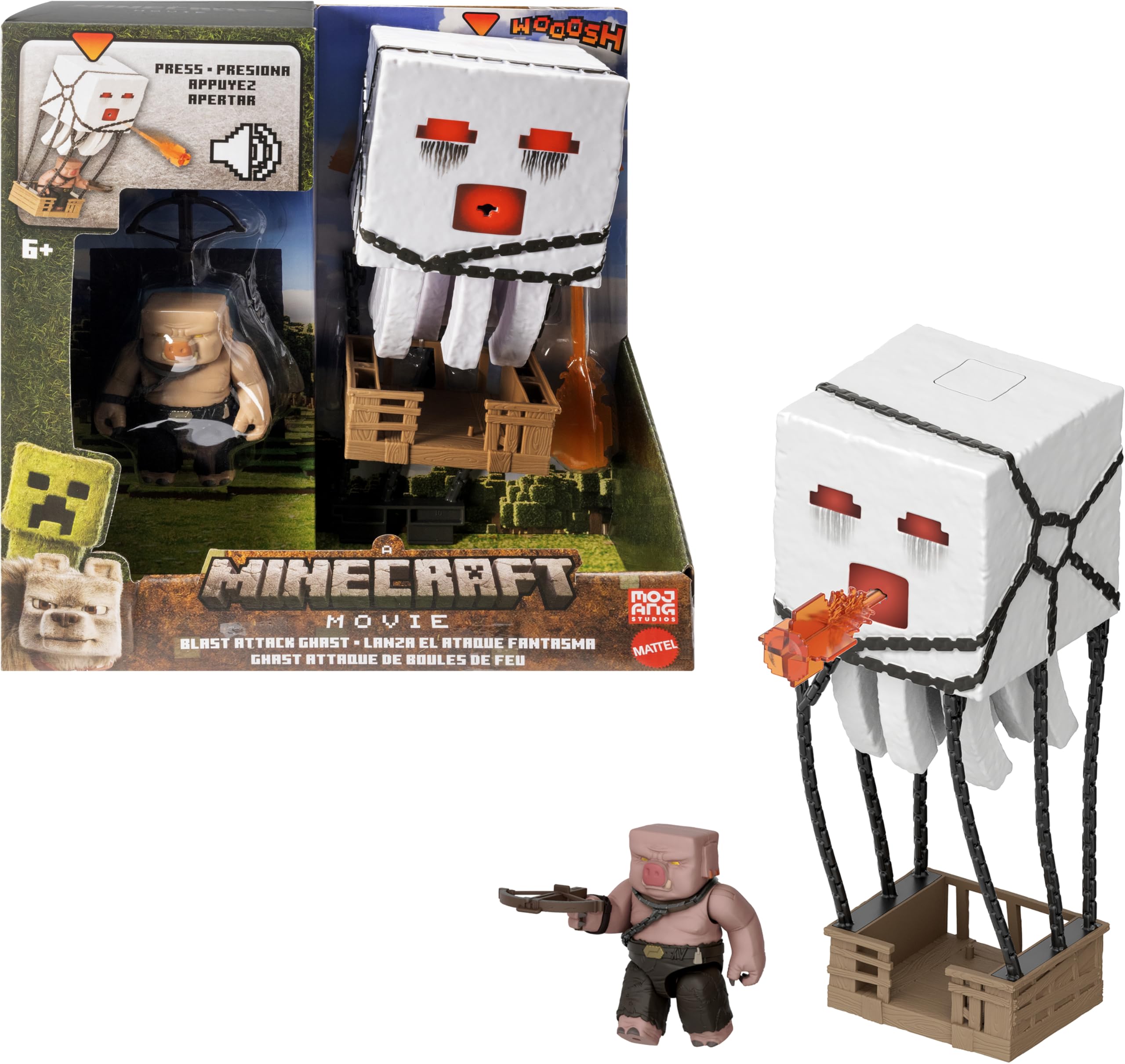 Minecraft Blast Attack Ghast Action Figure Set with Lights, Sounds & Projectile - Mattel JFB69 1