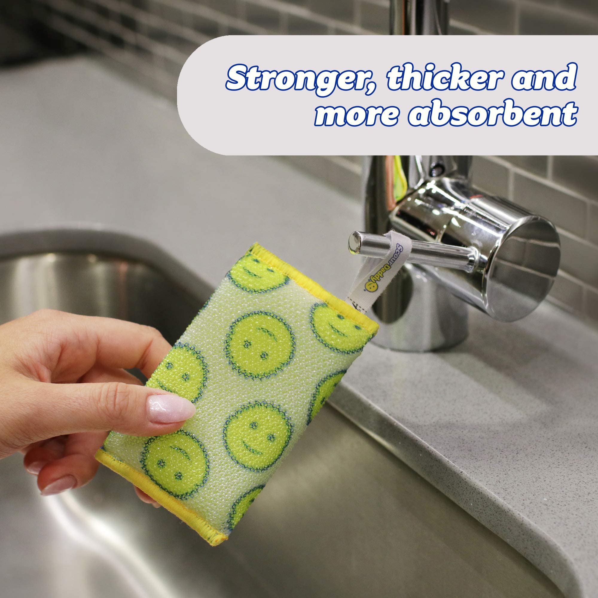 Scrub Daddy Scour Daddy - 3 Count Pack | Scratch-Free Scouring | Heat-Treated Mesh 5
