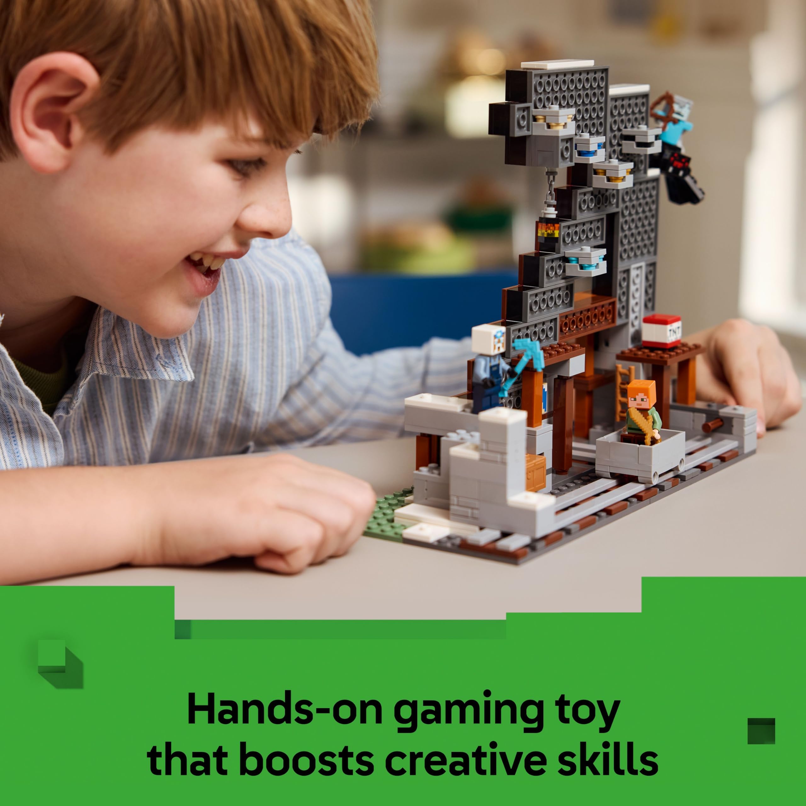 LEGO Minecraft The Pickaxe Mine Building Set 21277 | Ages 8+ | Includes Alex & Spider Jockey 5