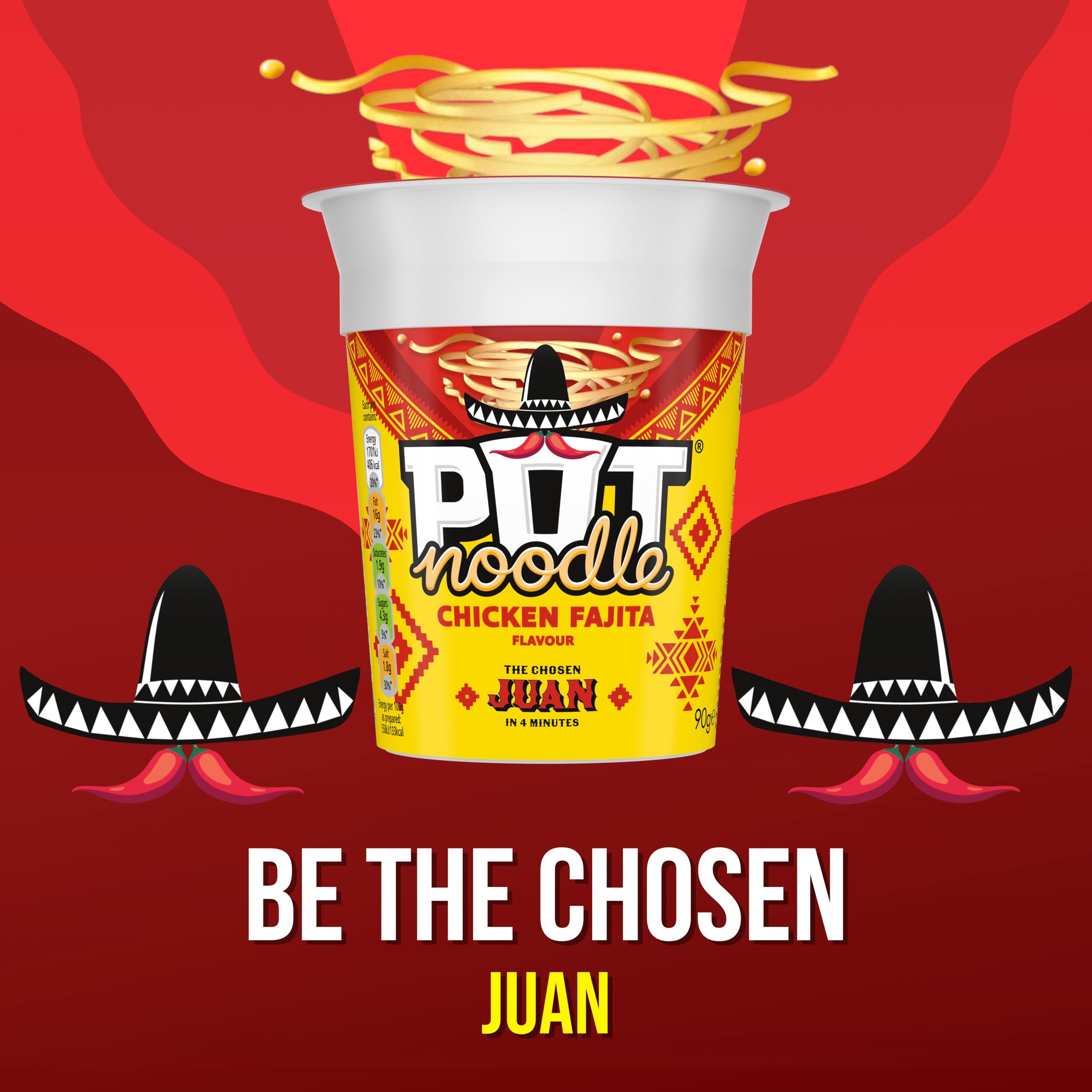 Pot Noodle Chicken Fajita Snack Pot - Instant Noodles, Vegan, 90g 3