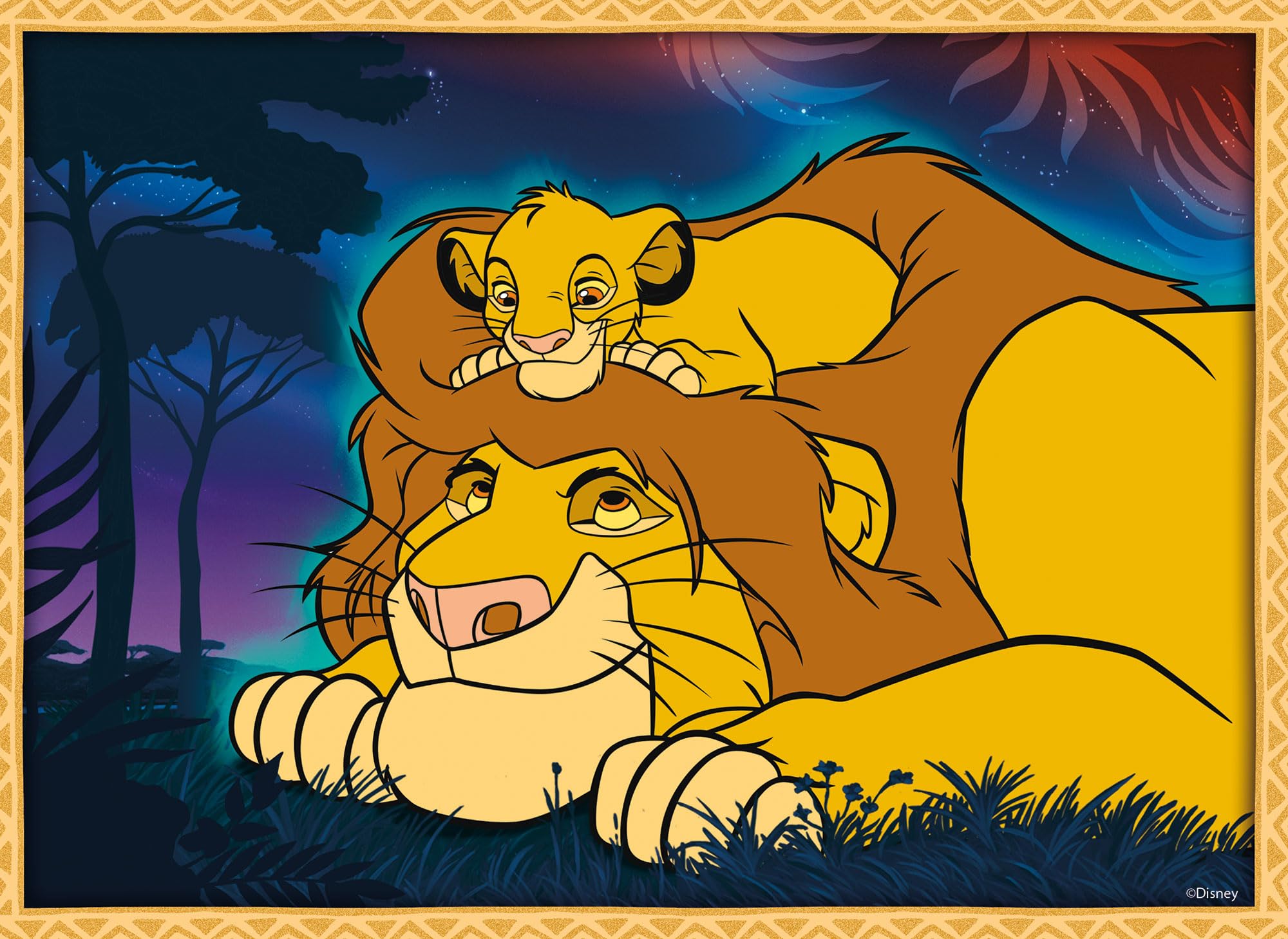 Lisciani Disney Lion King Maxifloor Puzzle - 4 x 48 Pieces for Kids 4 Years and Up