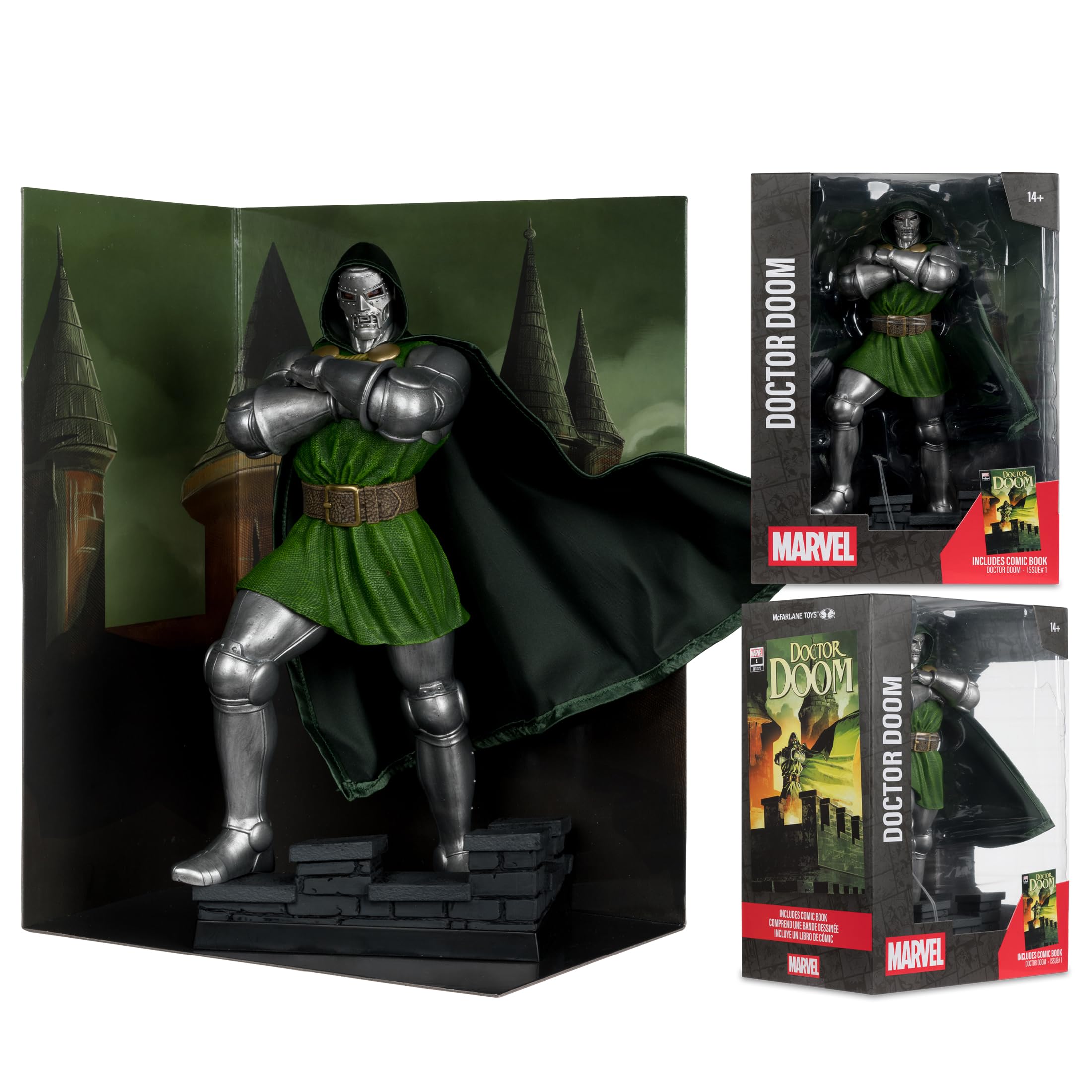 McFarlane Marvel Doctor Doom 1:6 Scale Collectible Figure - 11" Tall | Includes Comic Reprint 4