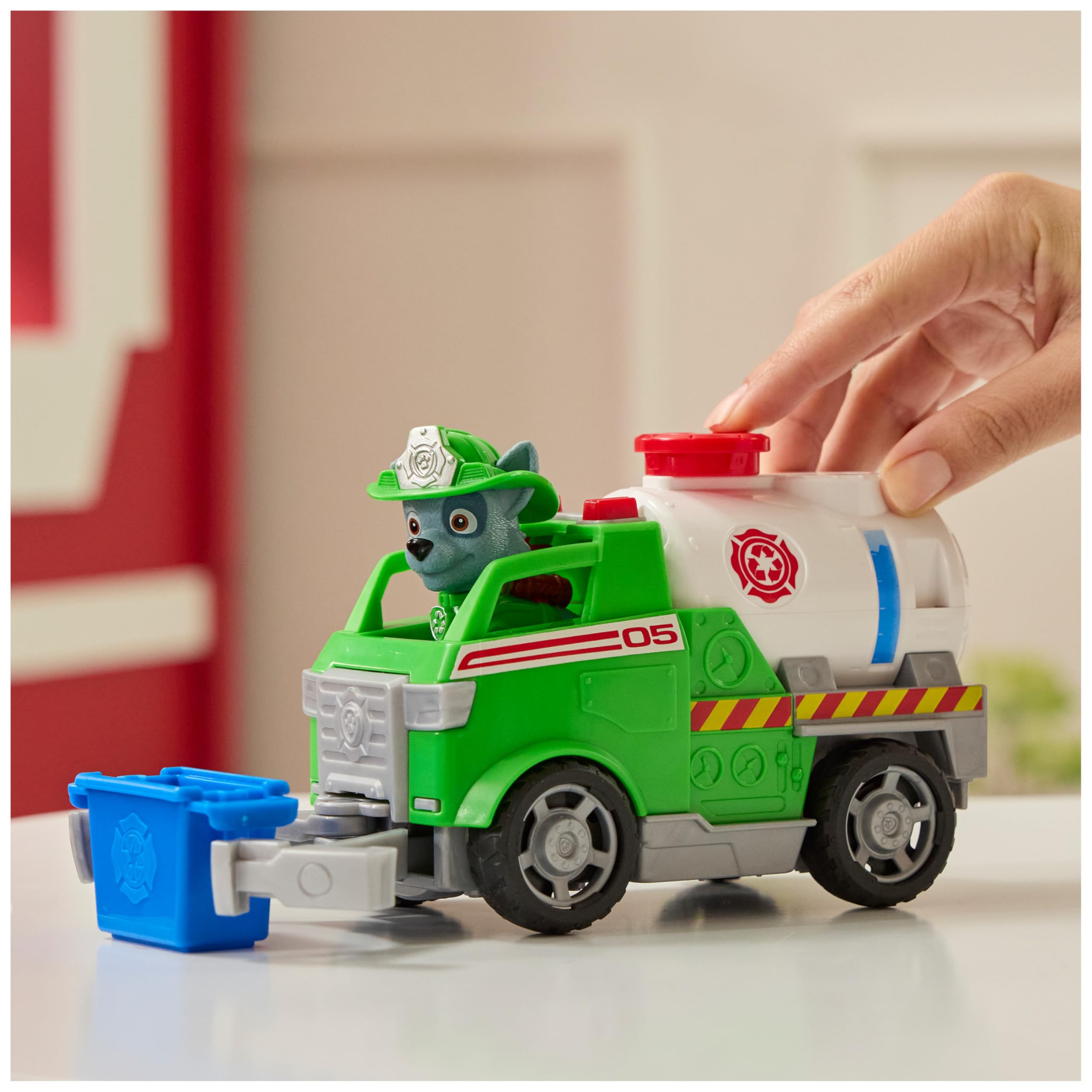 Paw Patrol Rocky Rescue Fire Tanker - 20.3 cm Vehicle with 5 cm Rocky Figure | Ages 3-9