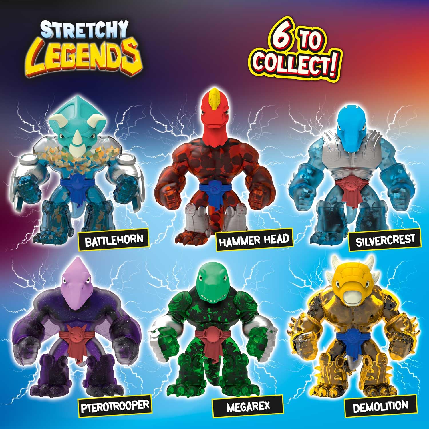 CRAZE STRETCHY LEGENDS Battlehorn Elastic Action Figure – Slime-Filled Stretchy Toy for Kids 3+ 5