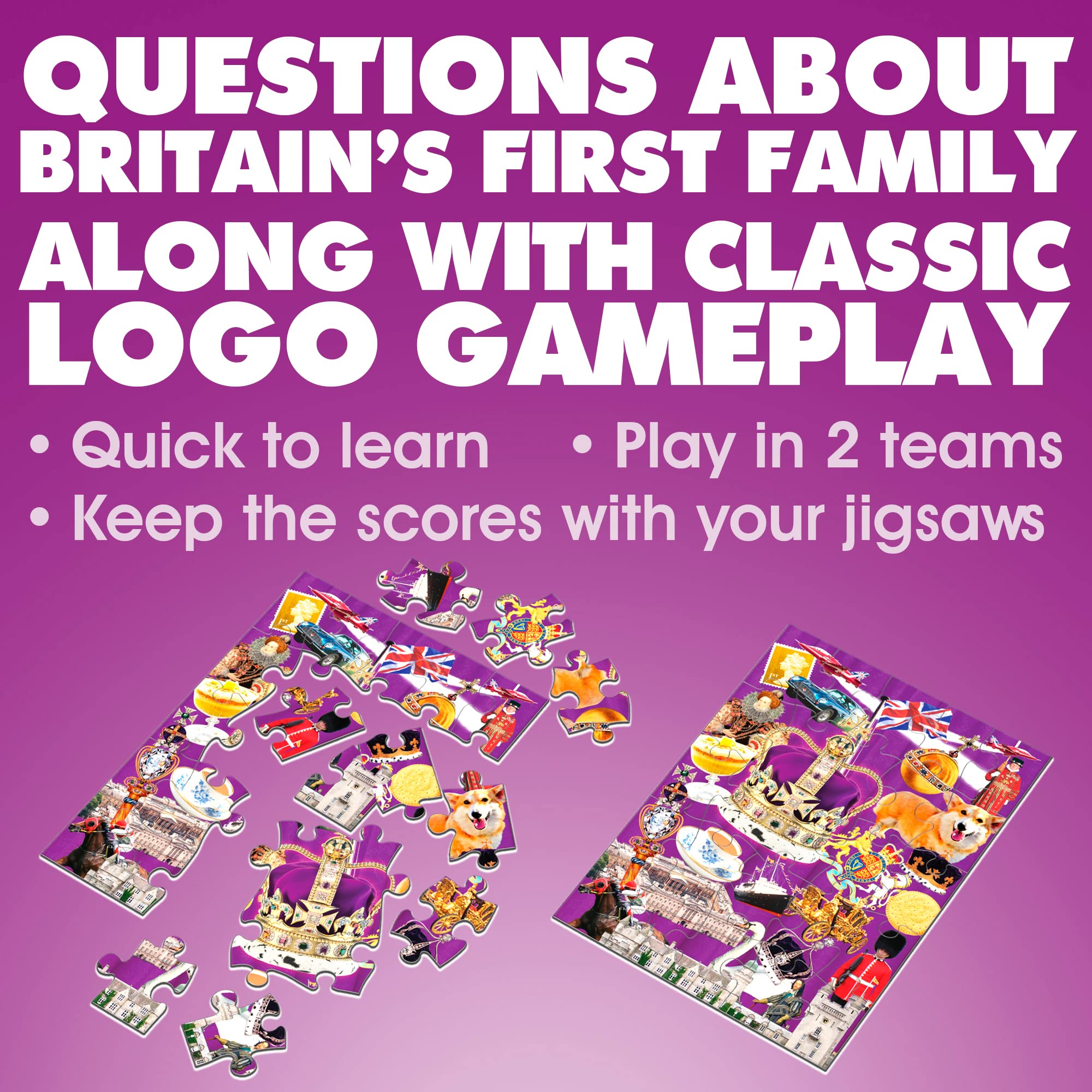 Drumond Park Best of the Royals Logo Board Game for2-8 Players, Family Trivia Game for Ages12+ 9