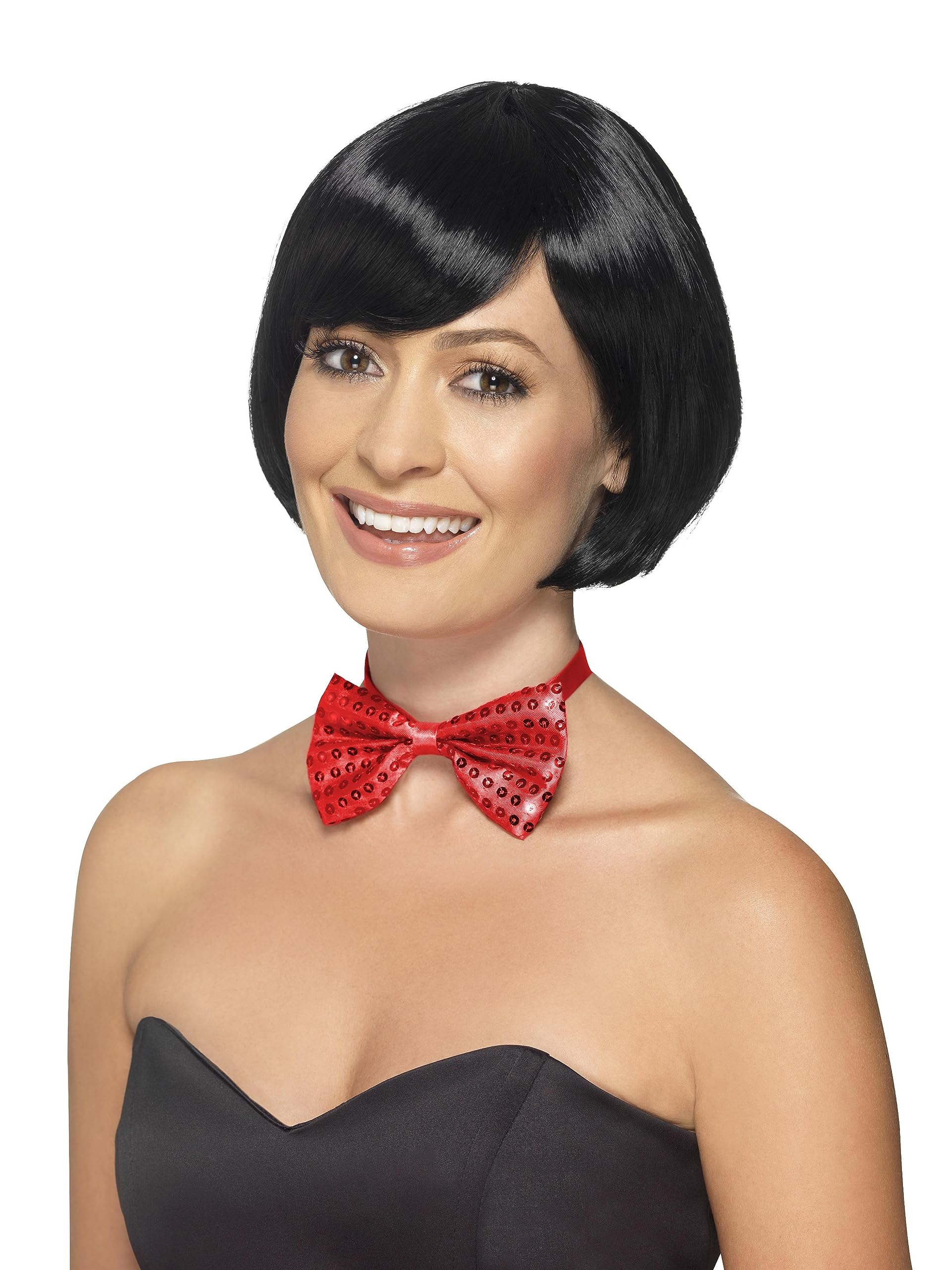 Smiffys Sequin Bow Tie Red - Fancy Dress Party Carnival Comedy Accessory 4
