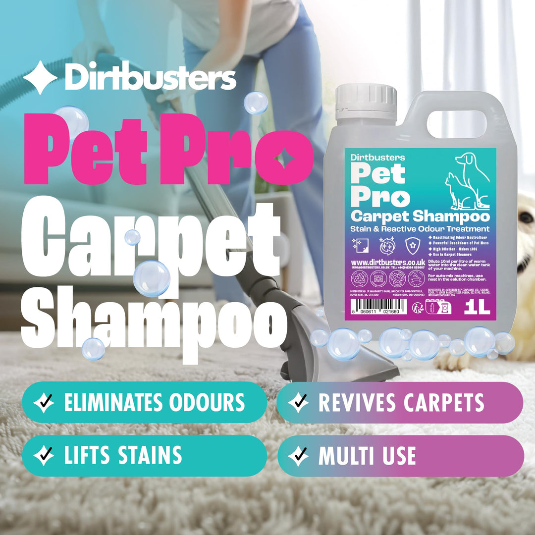 Dirtbusters - Pet Pro Carpet Cleaner Shampoo (1 Litre Concentrate)
