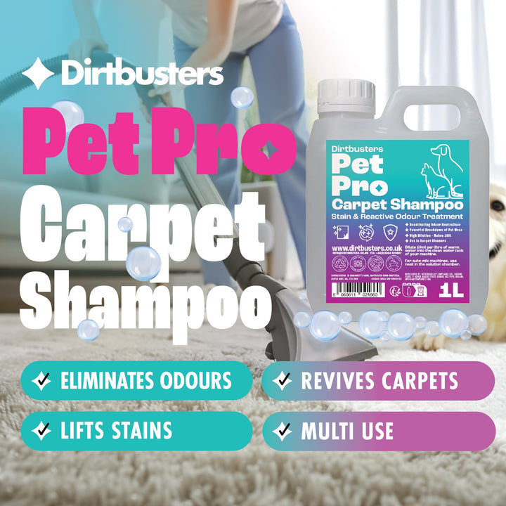 Dirtbusters - Pet Pro Carpet Cleaner Shampoo (1 Litre Concentrate)