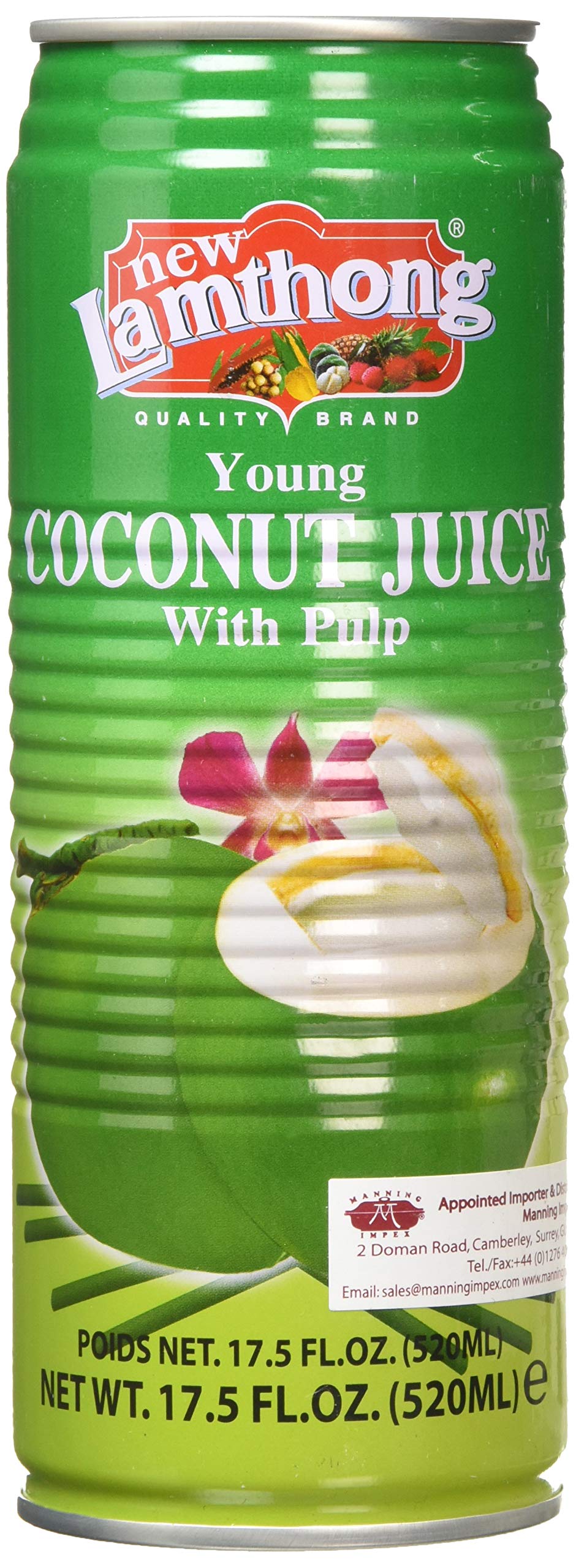 New Lamthong Young Coconut Juice with Pulp - Refreshing Hydration | 520ml 1