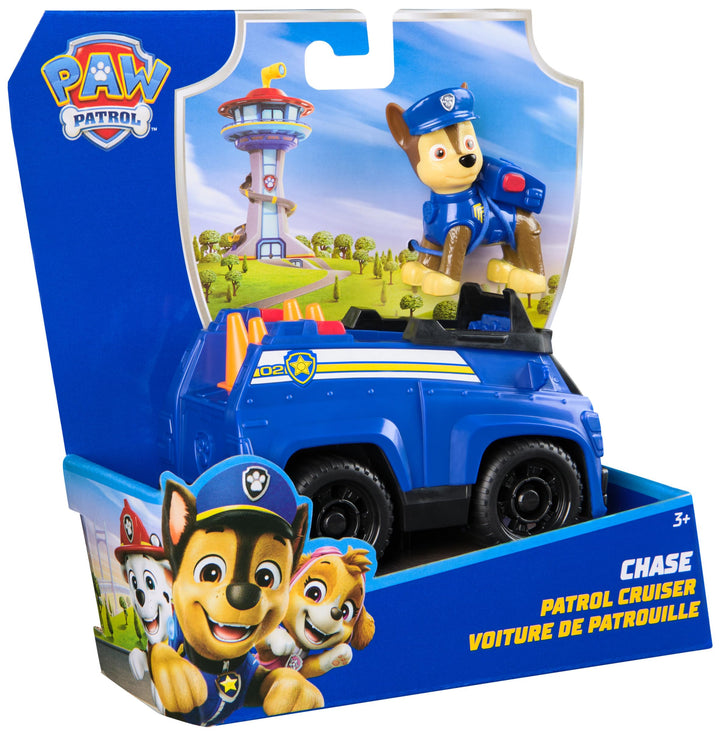 Paw Patrol Chase's Patrol Cruiser - Toy Vehicle with Collectible Chase Figure for Kids 3+
