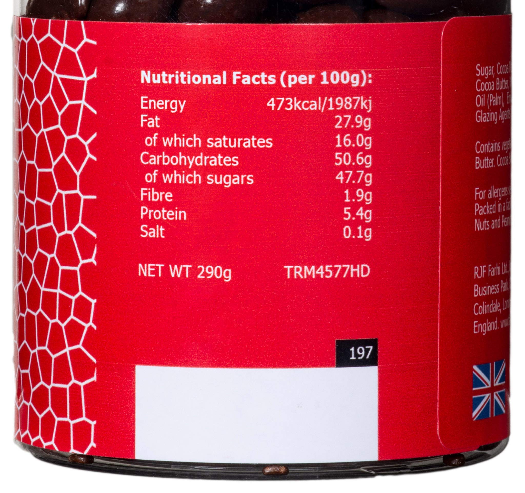 Rita Farhi Dark Chocolate Covered Coffee Beans in Gift Jar - 290g 8