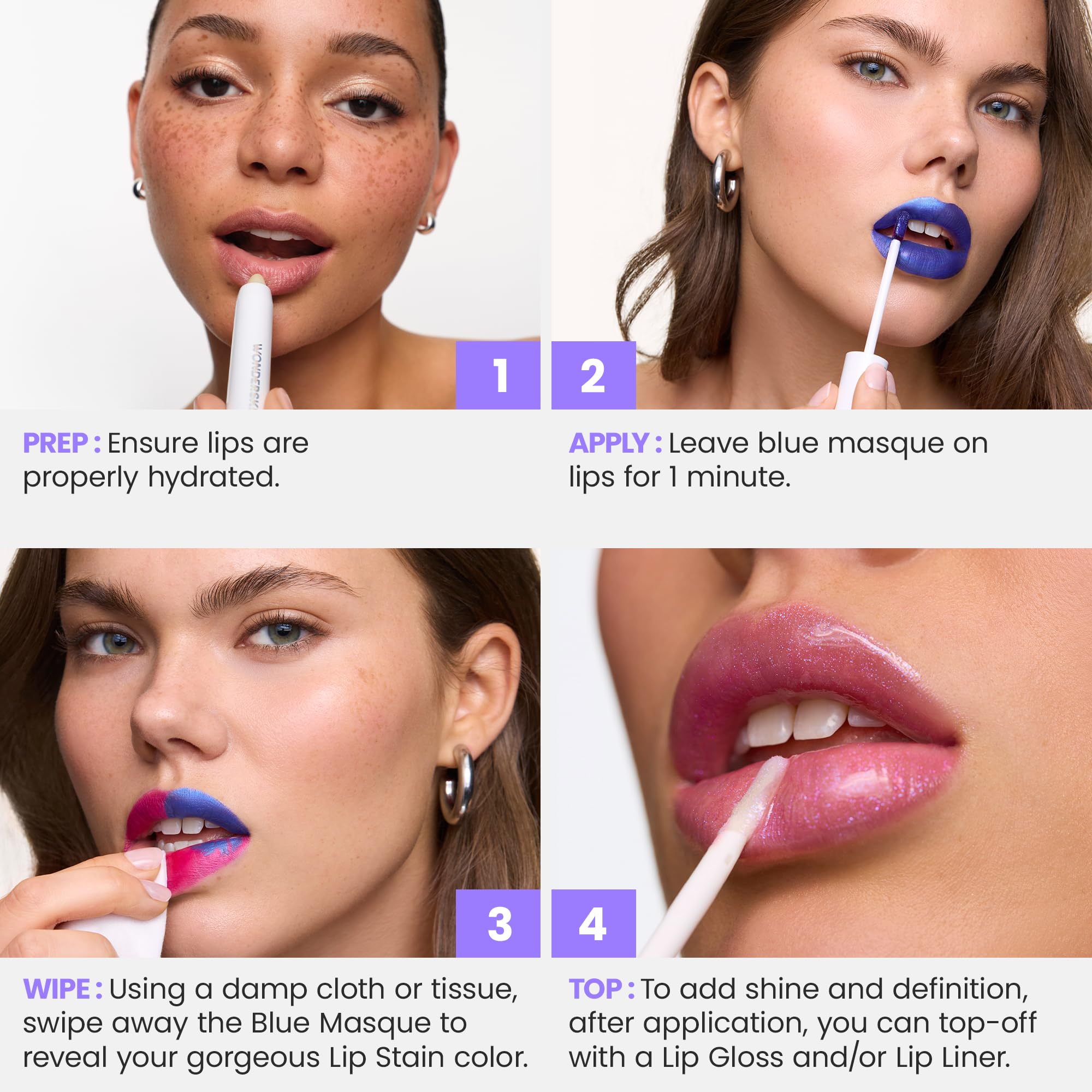 Wonderskin Wonder Blading Lip Stain Peel Off Masque - Hayley Stain & Go 7