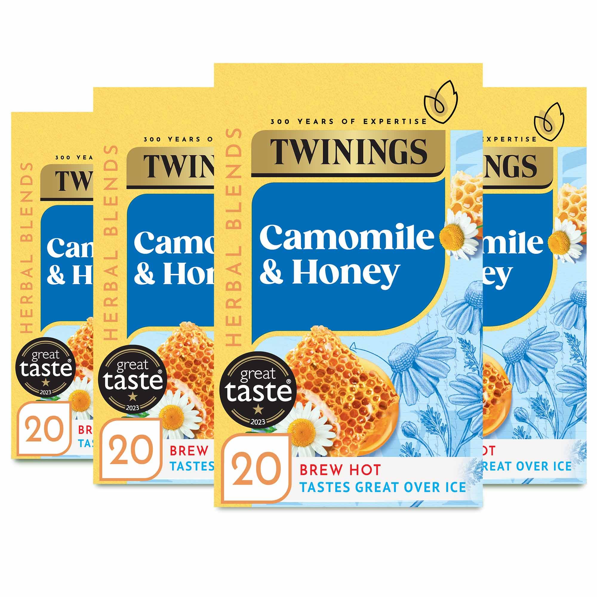 Twinings Camomile and Honey Herbal Tea - 80 Biodegradable Teabags (4 x 20 Count) 1