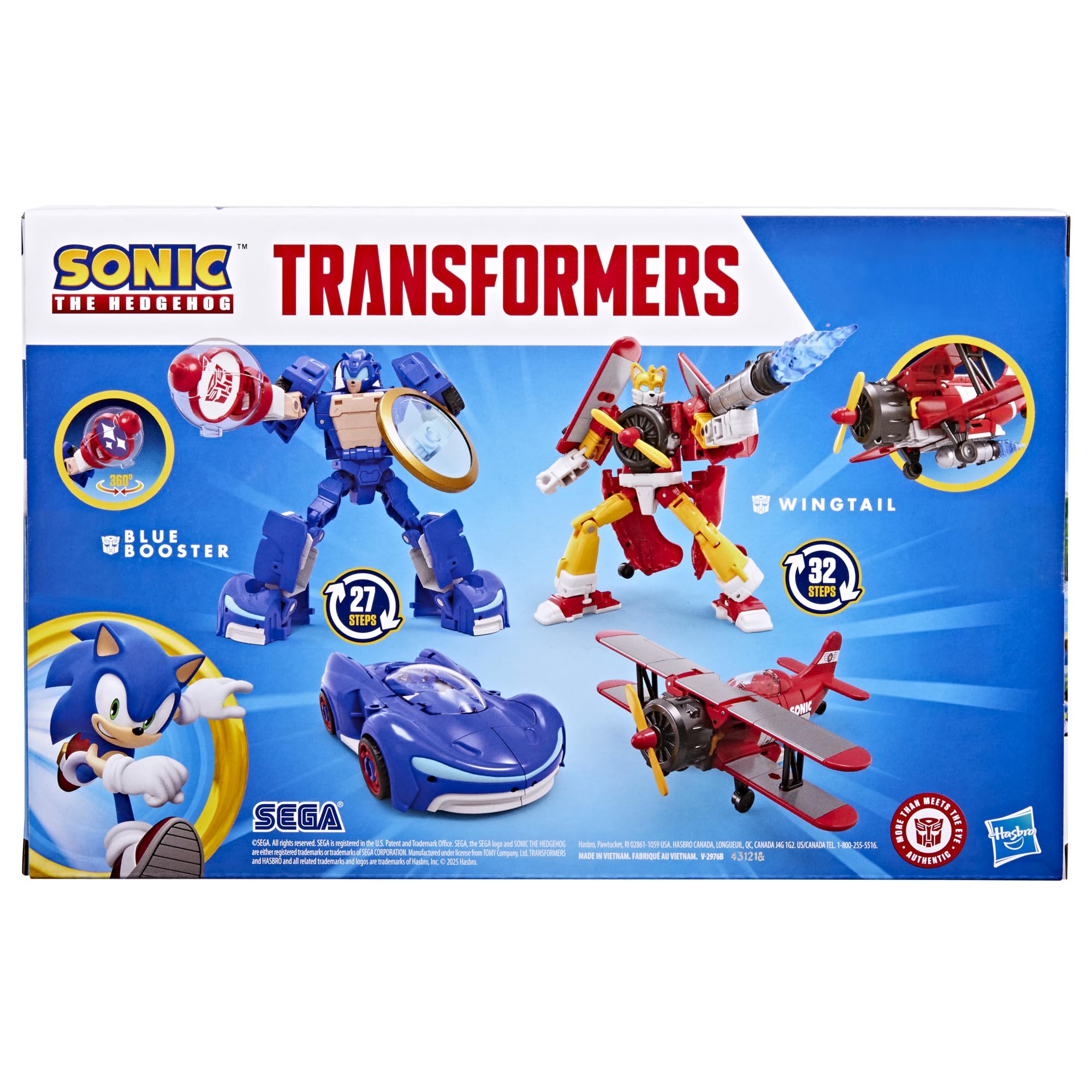 Transformers Collaborative Sonic the Hedgehog x Wingtail and Blue Booster Action Figures 4