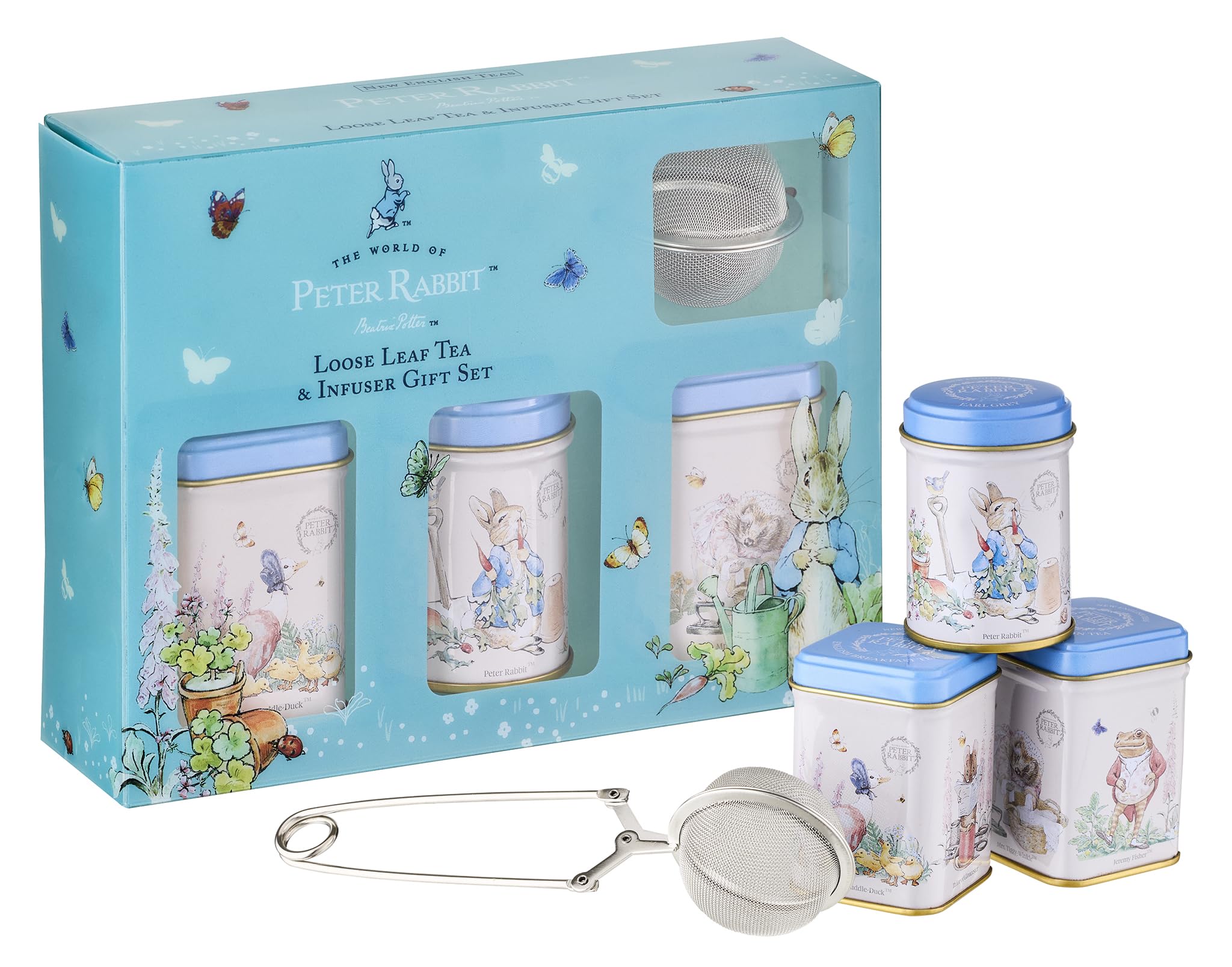 New English Teas Peter Rabbit Loose Leaf Tea & Infuser Gift Set | 3 Tins | Medium Caffeine 1