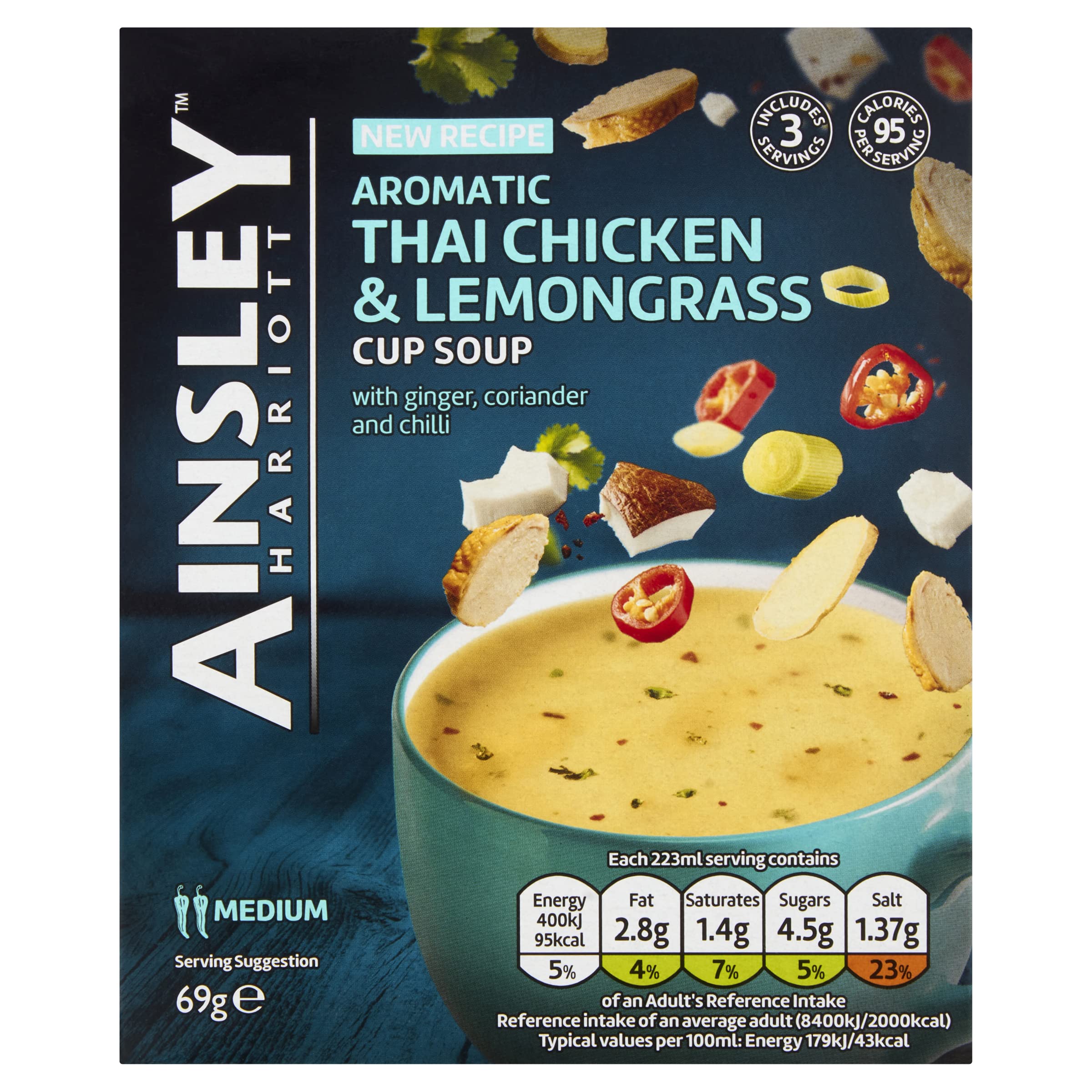 Ainsley Harriott Thai Chicken and Lemongrass Soup Mix 69g (Pack of 8) - 24 Sachets 1