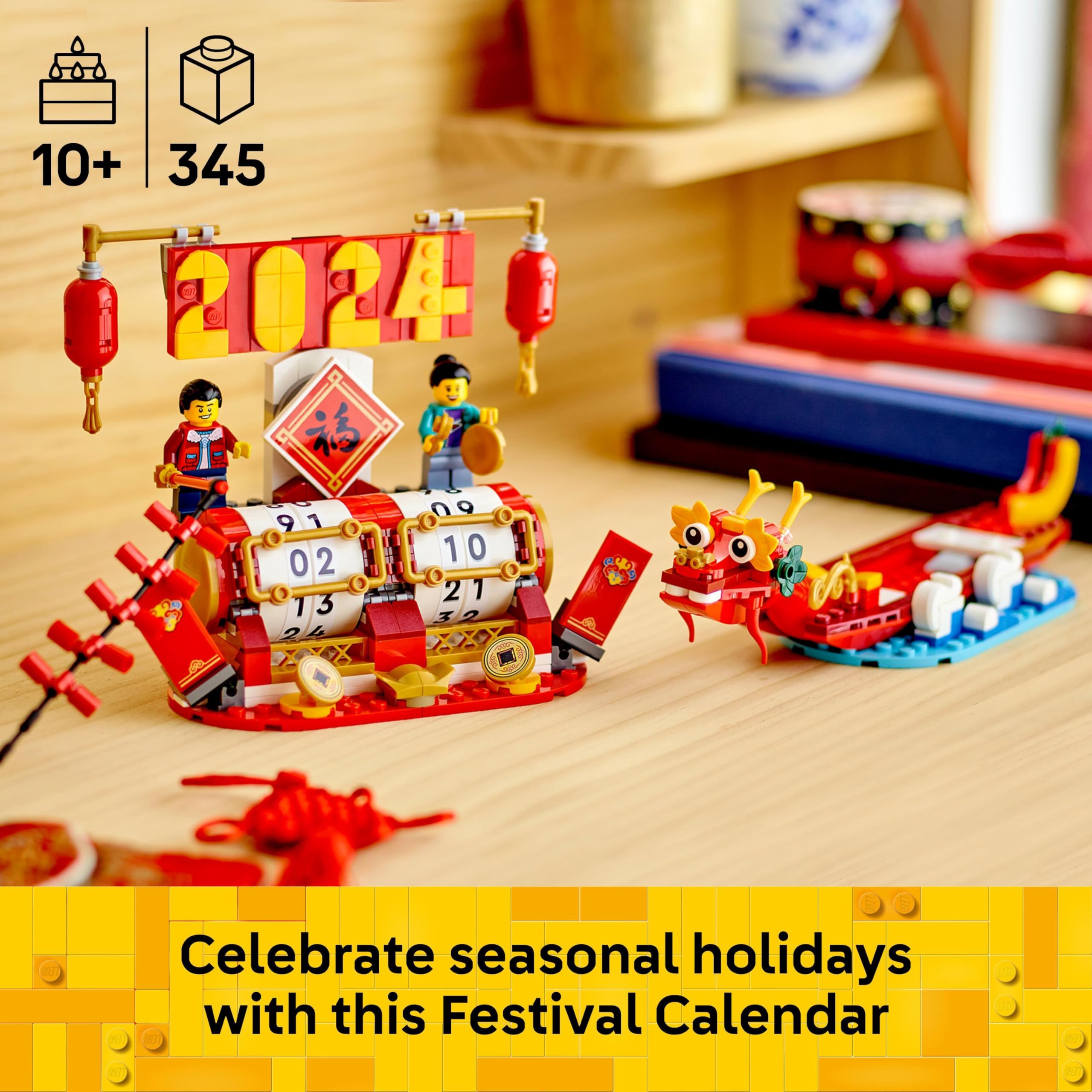 LEGO 2in1 Festival Calendar Building Set - Lunar New Year & Dragon Boat Festival Toy for Ages 10+