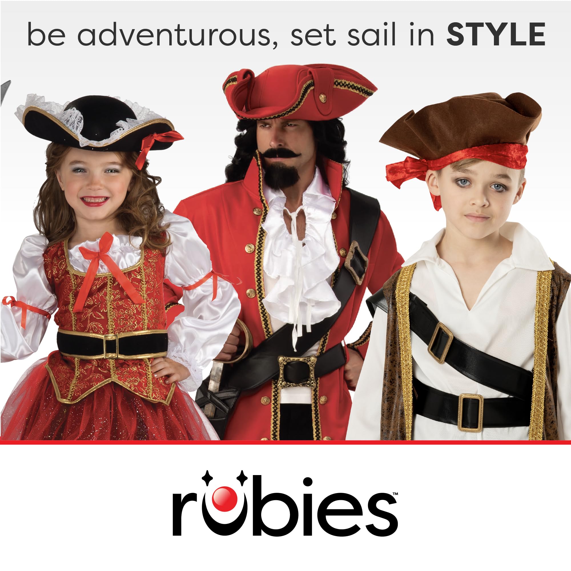 Rubies Pirate Captain Adult Costume - Standard Edition | Chest 37"- 42" | Polyester