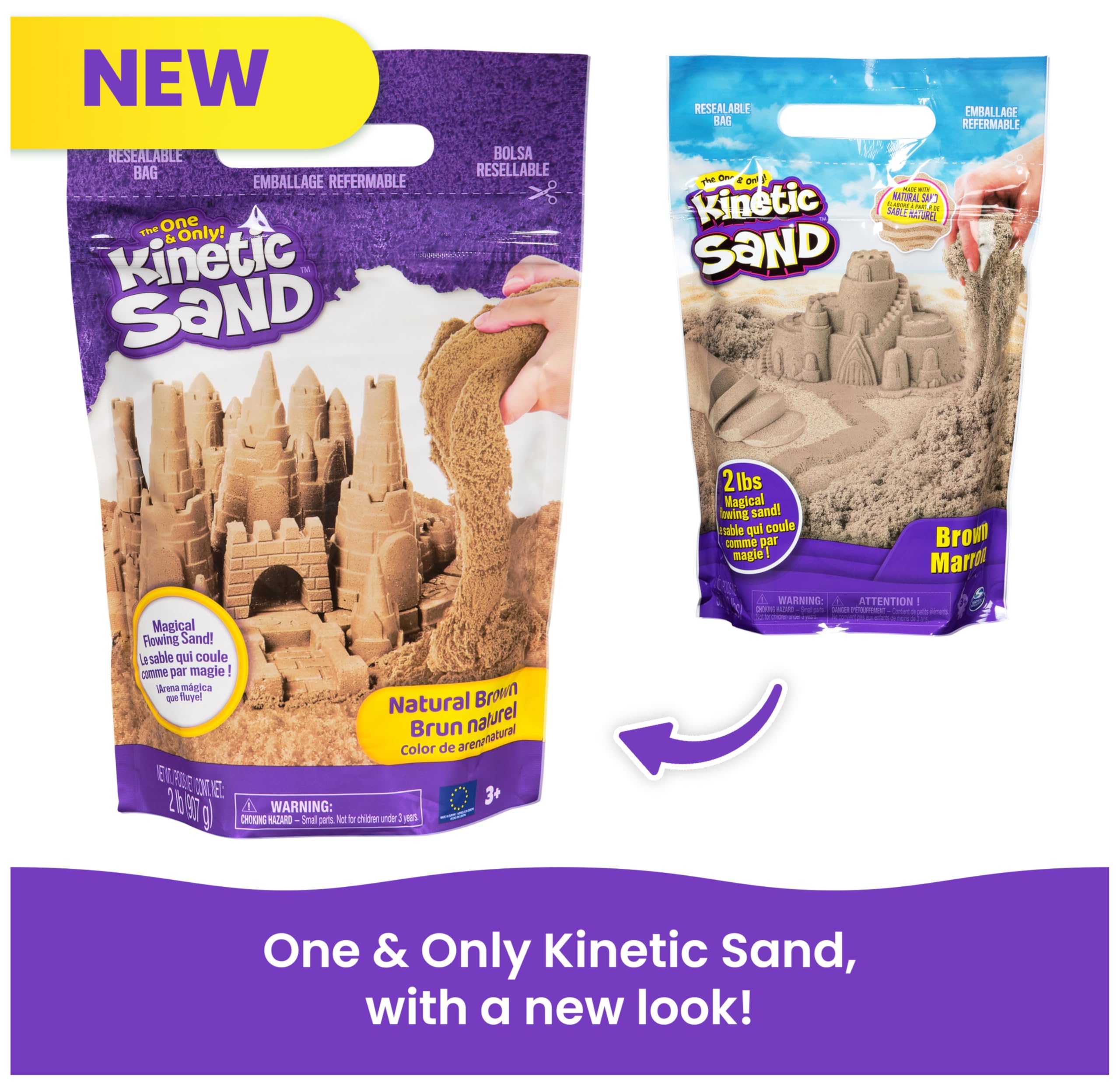 Kinetic Sand Original Mouldable Sensory Play Sand - Brown | 906 g | Ages 3+ 6