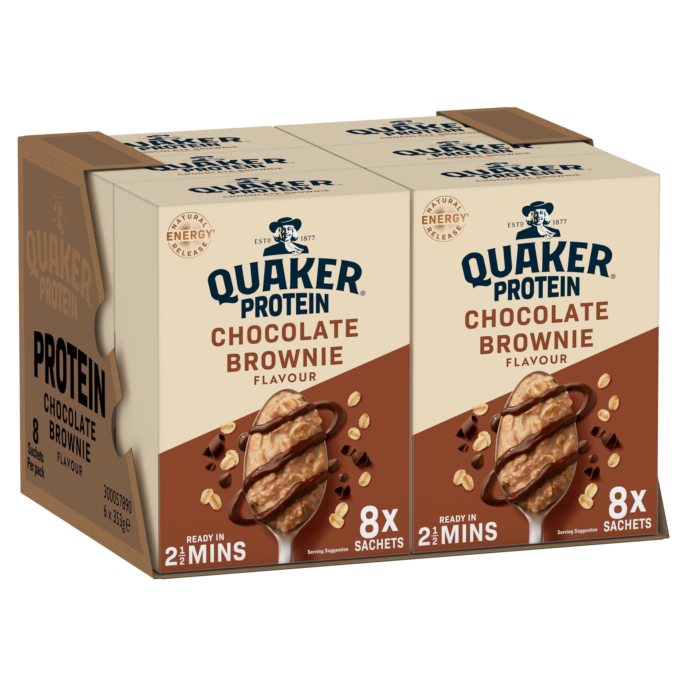 Quaker High Protein Chocolate Brownie Porridge Sachets - 9g Protein Per Sachet | 100% Wholegrain | Ready in 2.5 Minutes 5