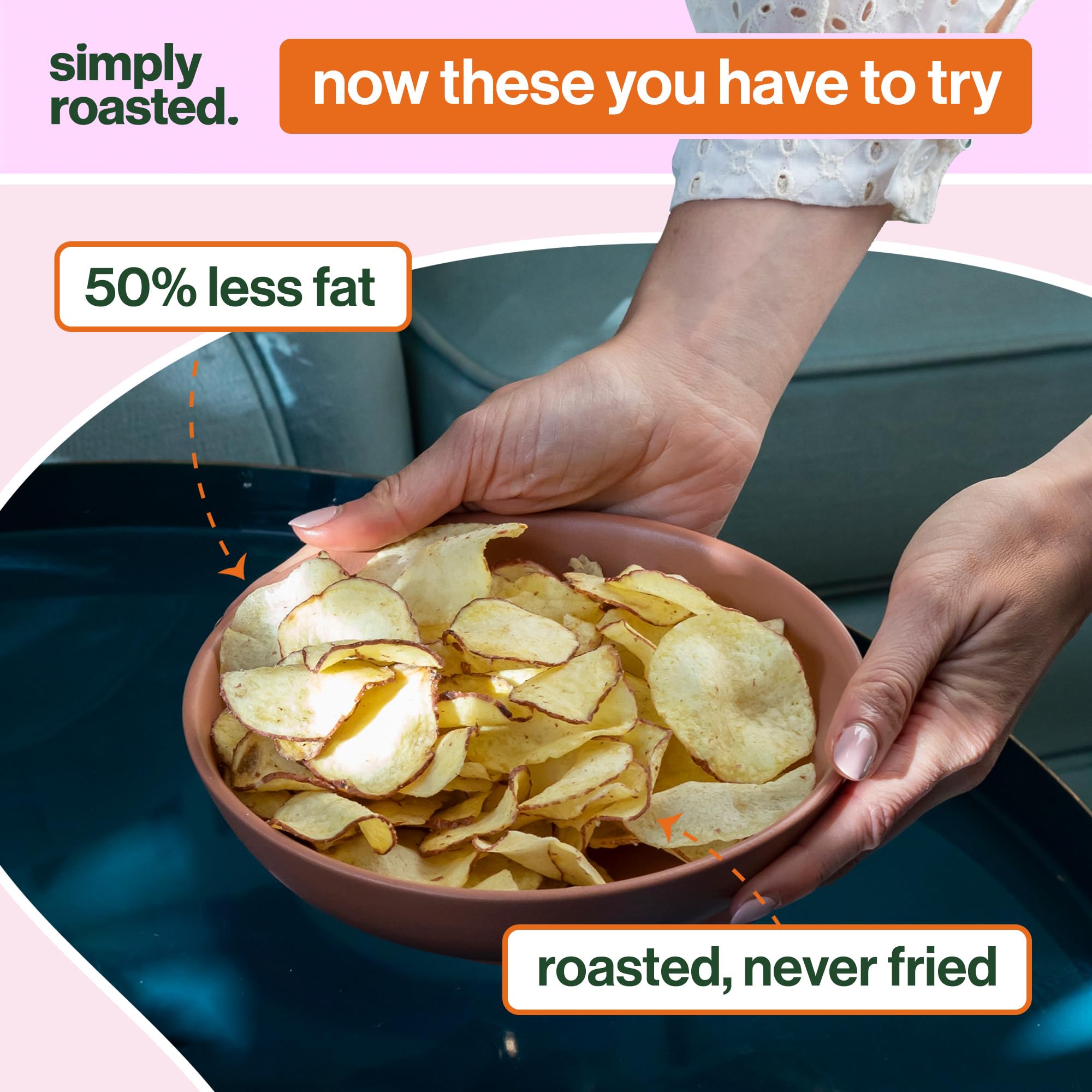 Simply Roasted Sea Salt Crisps - 24 Pack Multipack | 50% Less Fat | Under 99 Calories 3