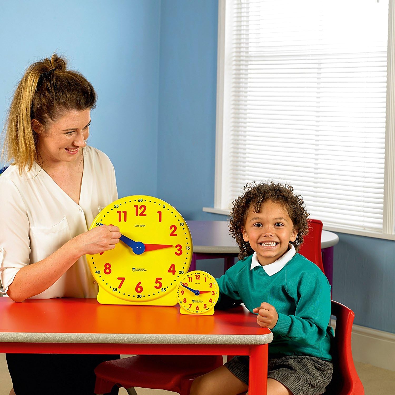 Learning Resources Big Time Student Clock - Geared 12-Hour Teaching Clock for Kids 5-9 Years 3