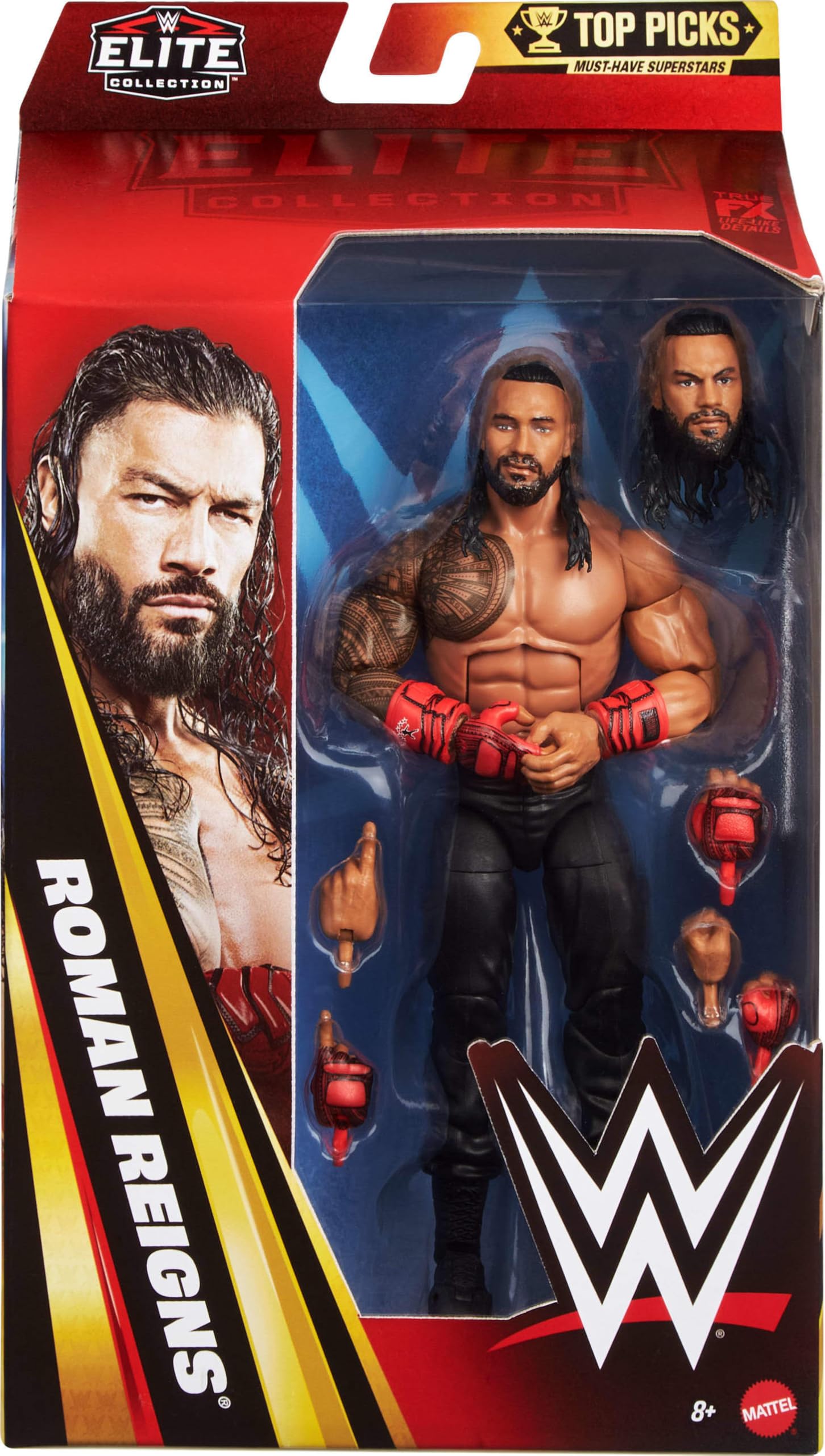 Mattel WWE Elite Collection Roman Reigns Action Figure | 6-inch Scale | Interchangeable Parts