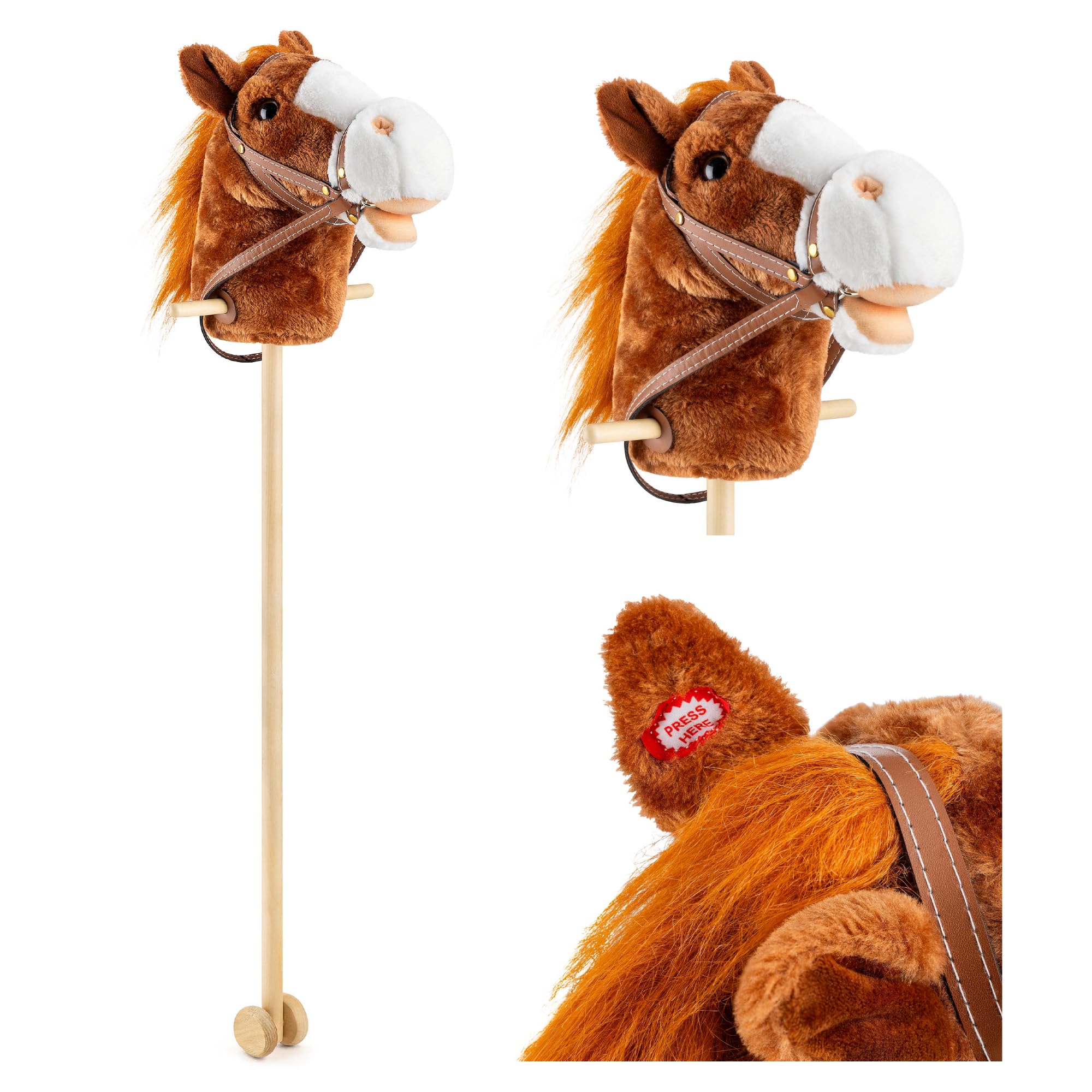 Toyrific 99 cm Hobby Horse Toy with Sounds, Wheels, and Strong Grip Handles | Ages 2+