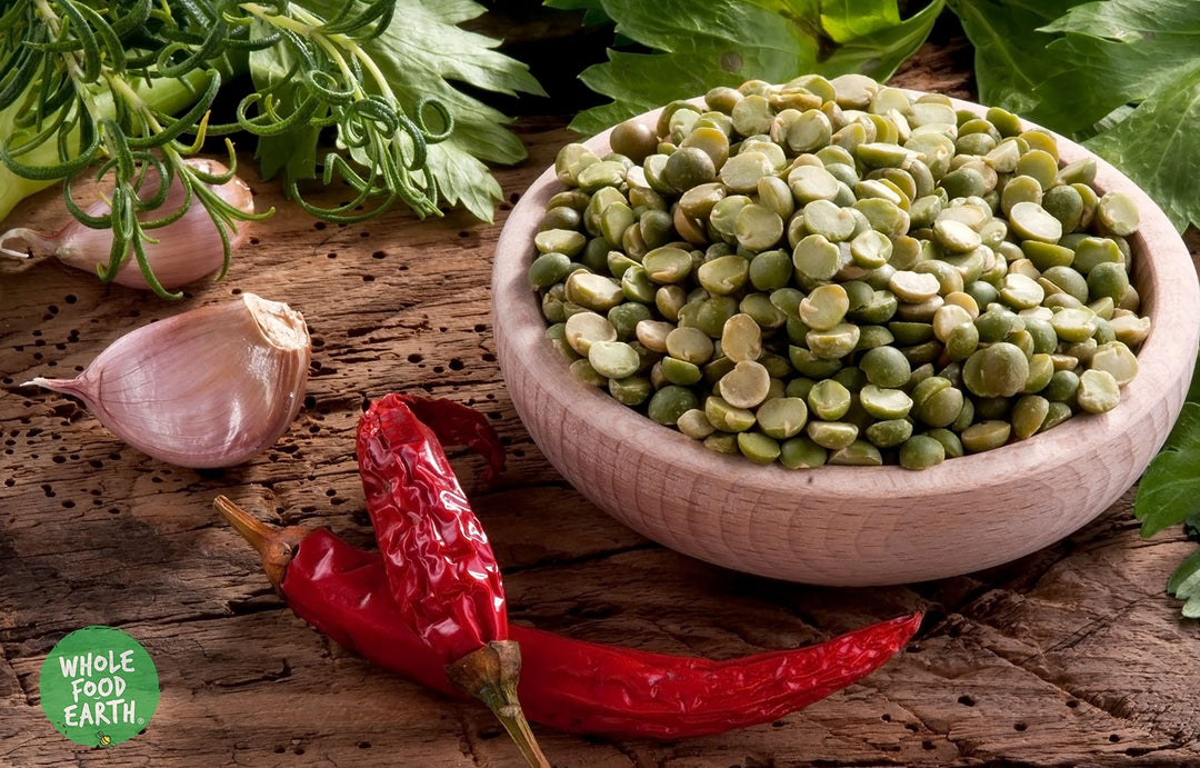 Wholefood Earth - Green Split Peas 1 kg | GMO Free | High Fibre | High Protein | Organic | Vegan