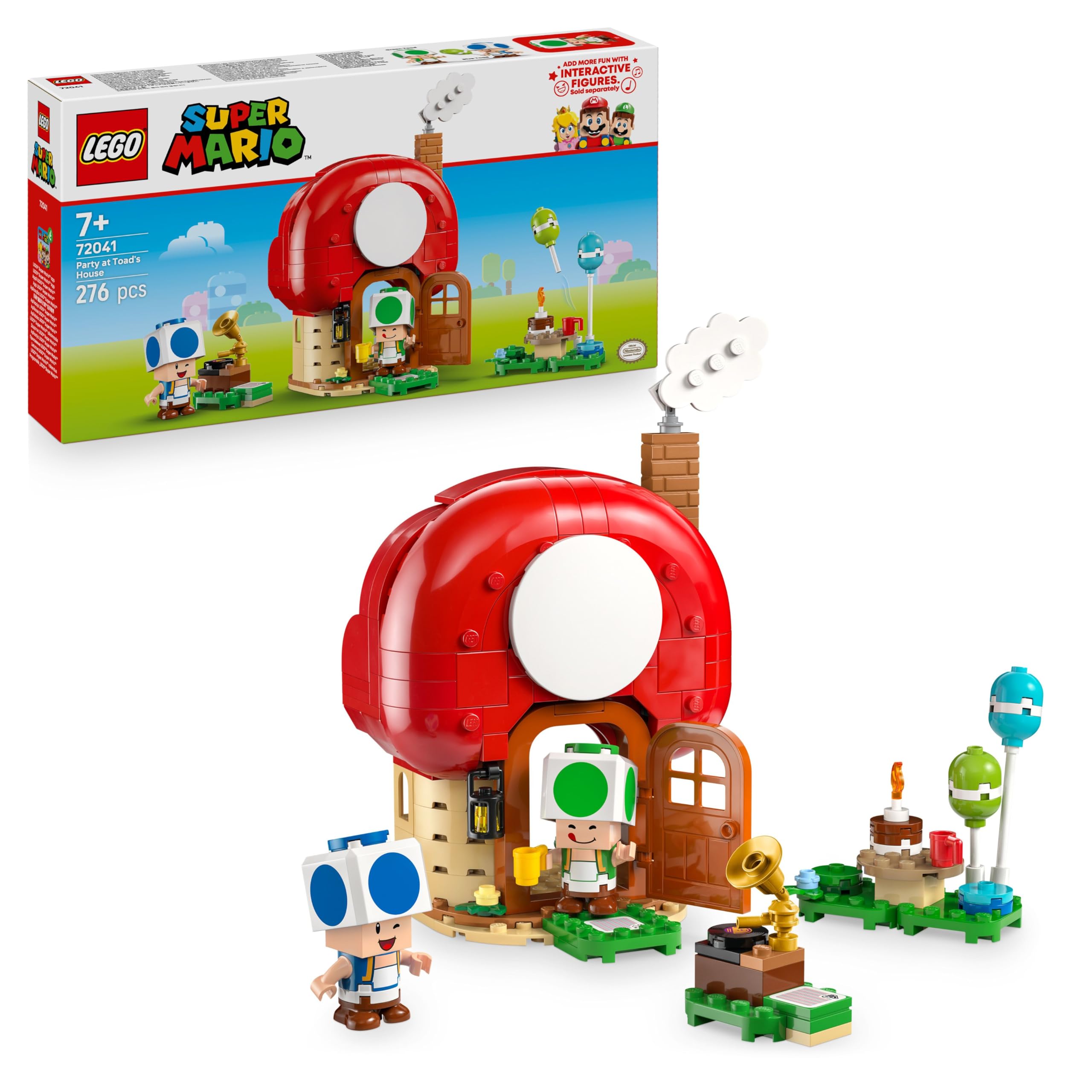 LEGO Super Mario Party at Toad's House Playset - 276-Piece Building Set with Blue & Green Toad Figures for Ages 7+ 1