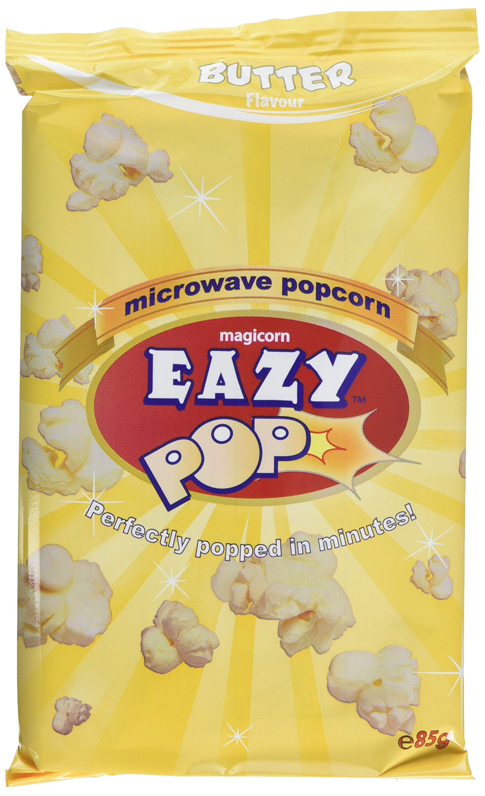 Eazypop Microwave Popcorn - Butter Flavour | 85g Bags | Pack of 16 1