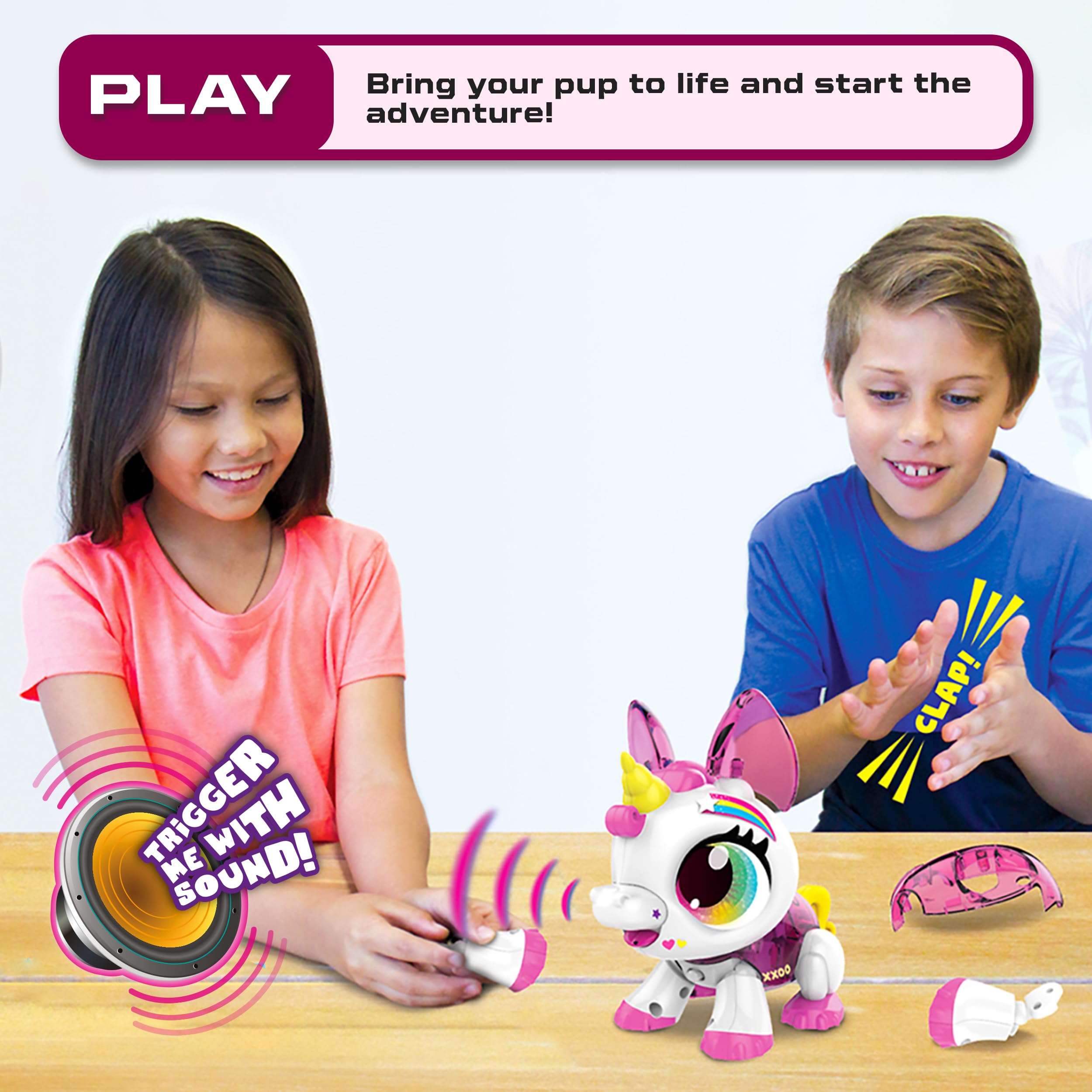 Build-a-Bot: Unicorn - Build Your Own Interactive Pet Robot | 20+ Piece STEM Kit for Kids Ages 4+