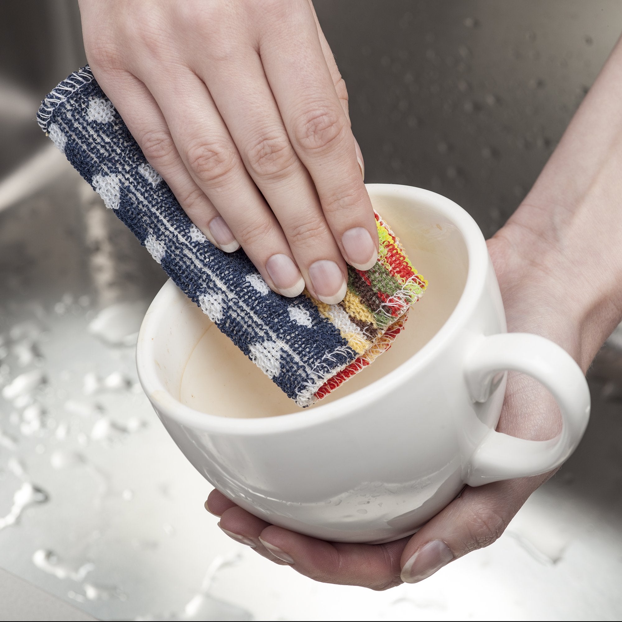 Kilo Non-Scratch Scourer - 100% Cotton, Multi-Colour, 17x13cm | Reusable & Detergent-Free 3