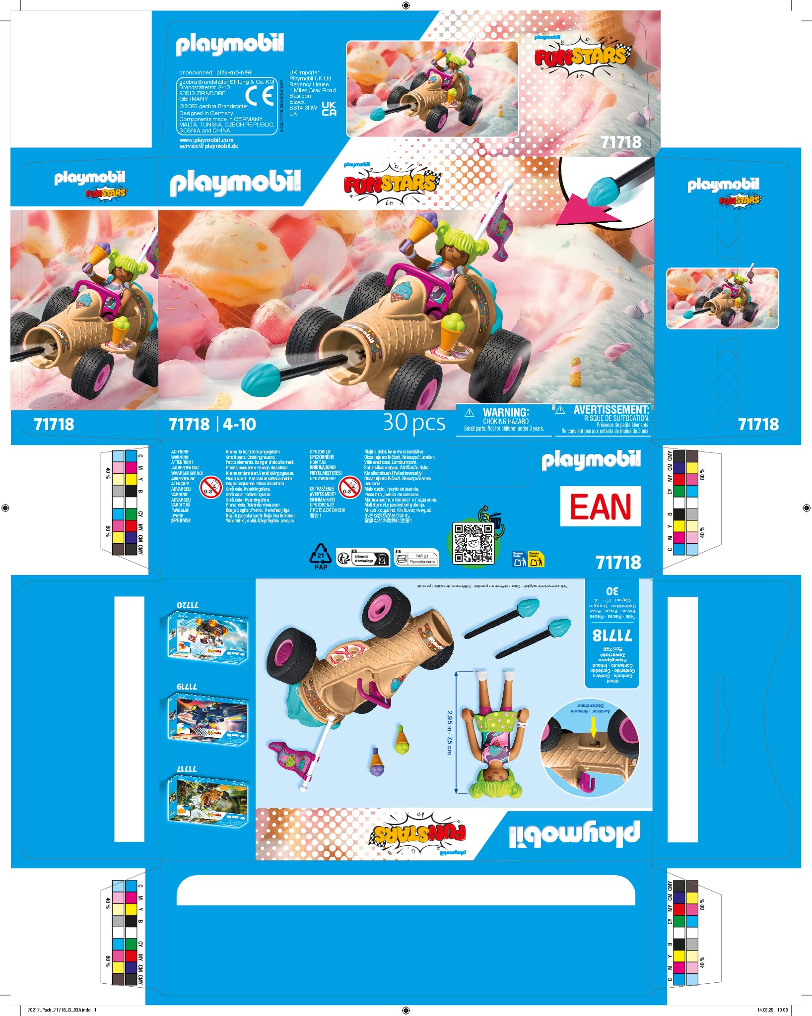 Playmobil Funstars Racing Ice Cream Cone Action Figure | Ages 4+ | Model 71718 7