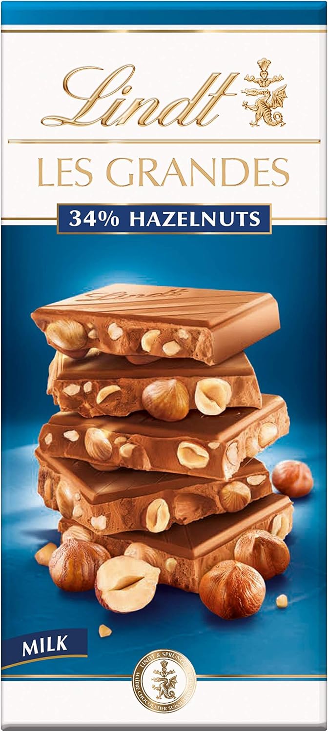 Lindt Les Grandes Milk Chocolate Hazelnut Bar 150g