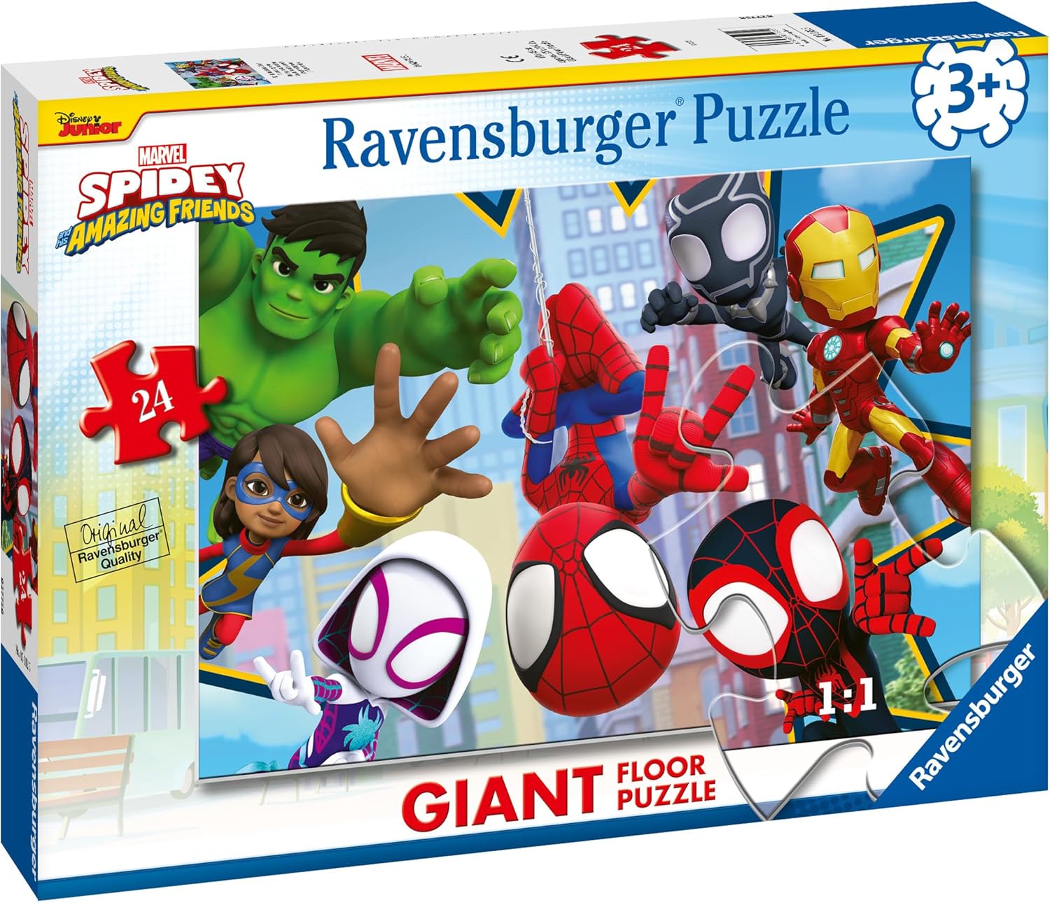 Ravensburger Marvel Spiderman Spidey & His Amazing Friends 24-Piece Giant Floor Puzzle - Educational Activity for Kids 3 Years and Up 4