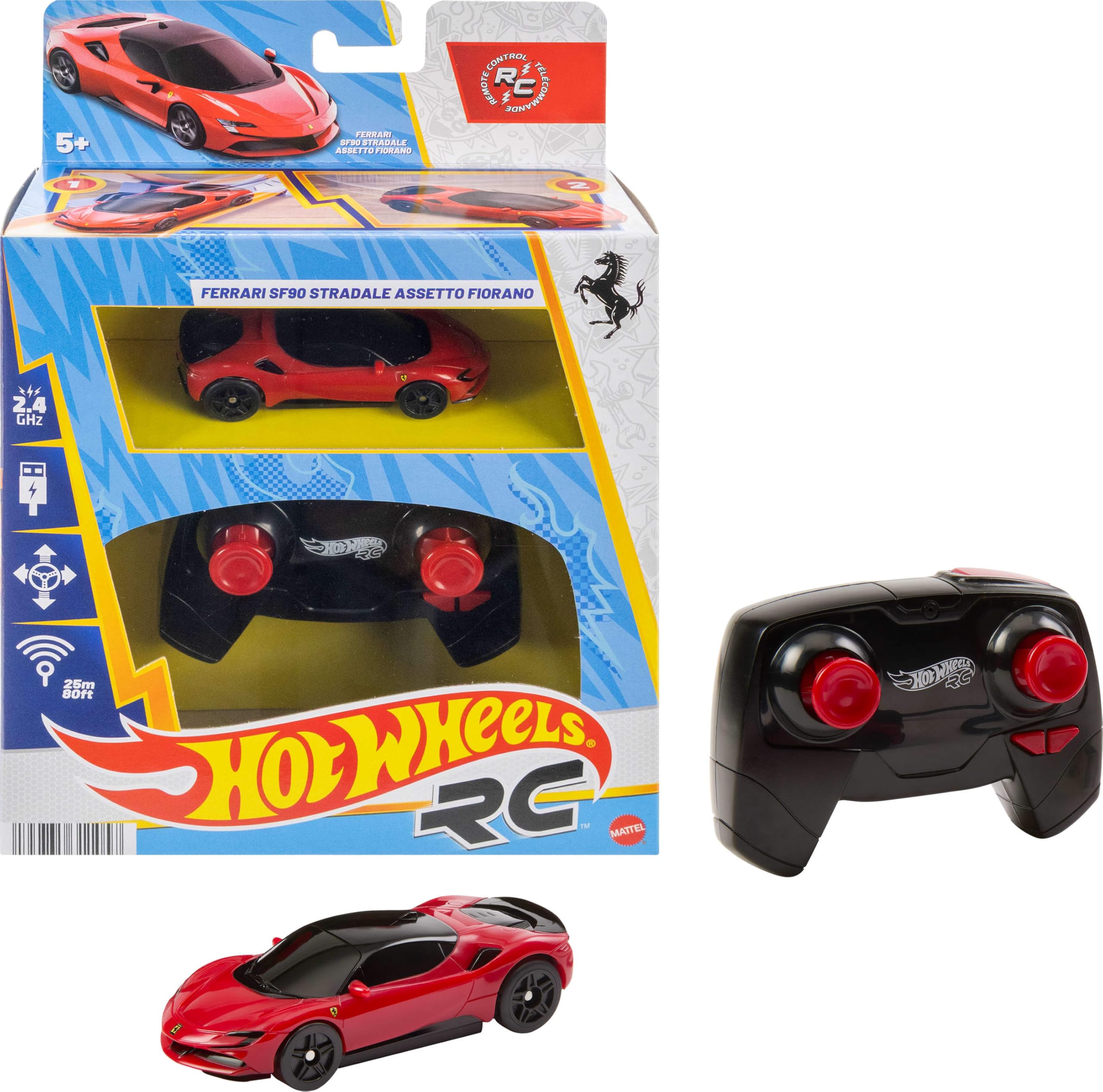 Hot Wheels RC Ferrari SF90 Stradale Assetto Fiorano - 1:64 Scale Remote-Control Car for Kids 5+