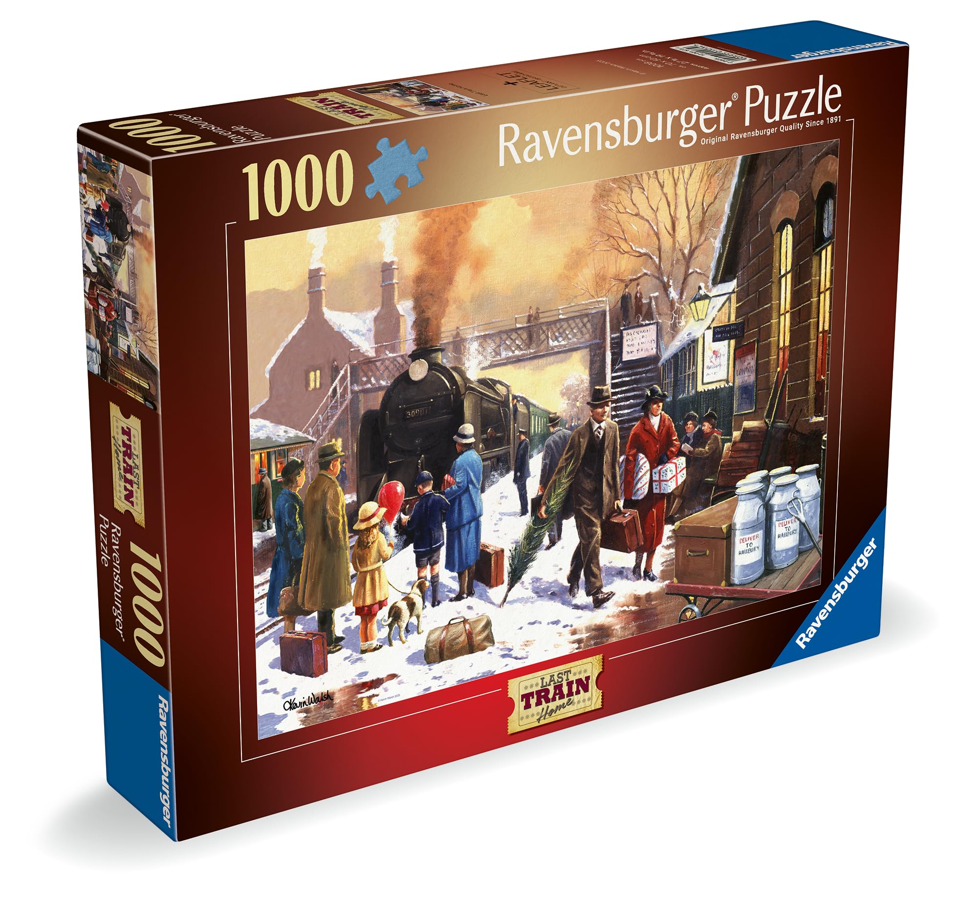 Ravensburger Last Train Home Jigsaw Puzzle - 1000 Pieces | Winter Scene | Adult & Kids 12+ 1