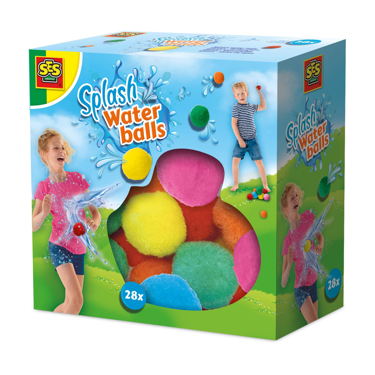 SES Creative Splash Water Balls - Reusable, 28-Pack | Multicolor | Ages 3+