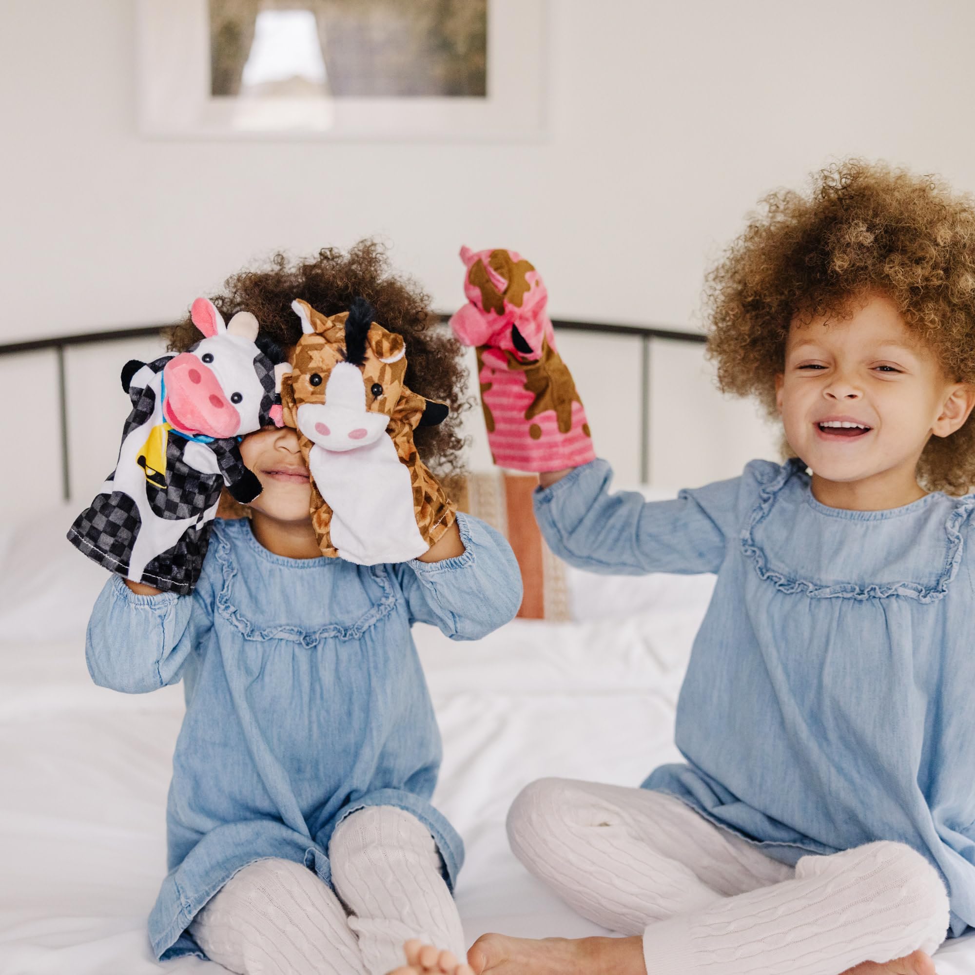 Melissa & Doug Farm Friends Hand Puppets - 4-Piece Soft Puppet Set for Toddlers 2+ 11