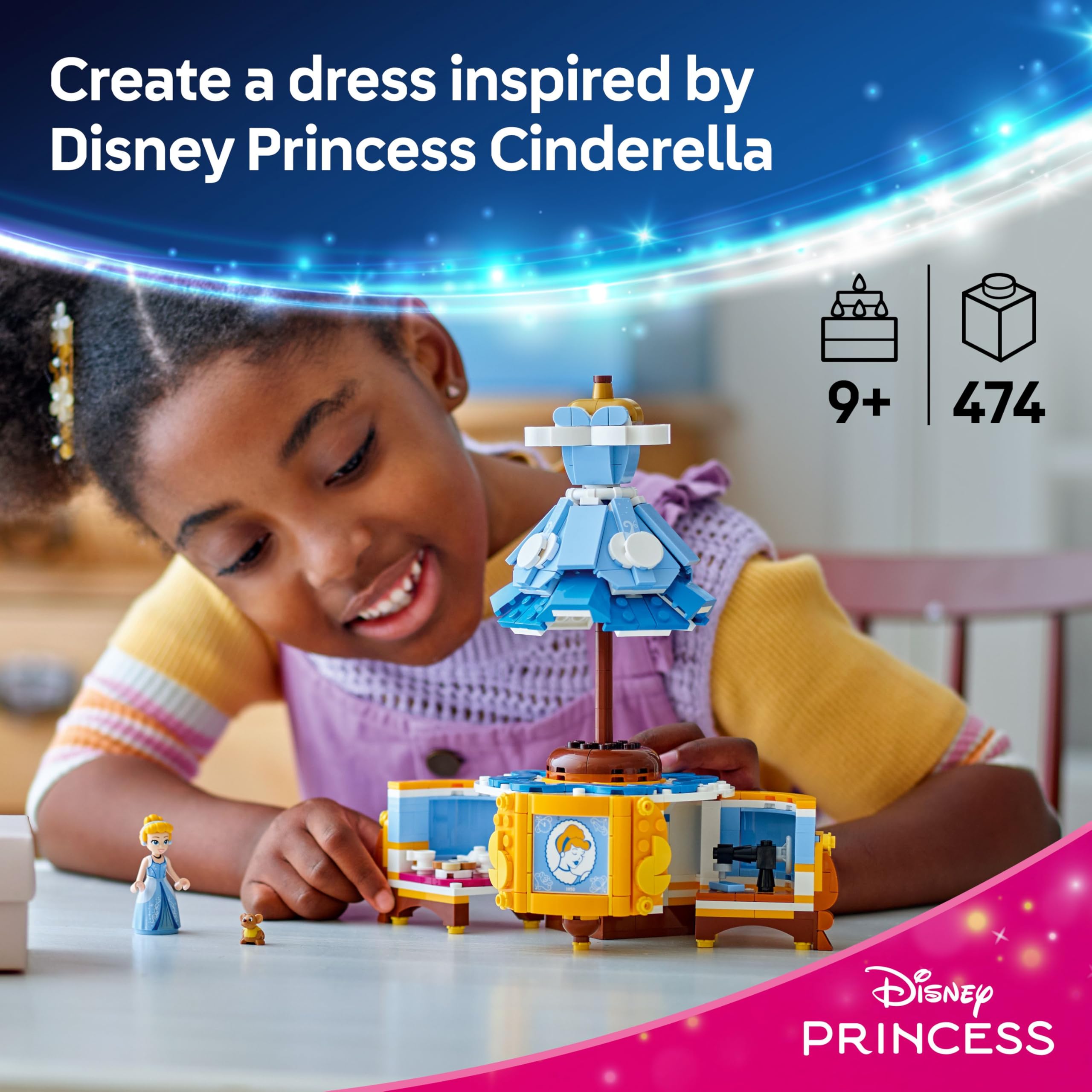 LEGO Disney Princess Cinderella's Dress Building Set - 474-Piece Toy for Ages 9+ 10