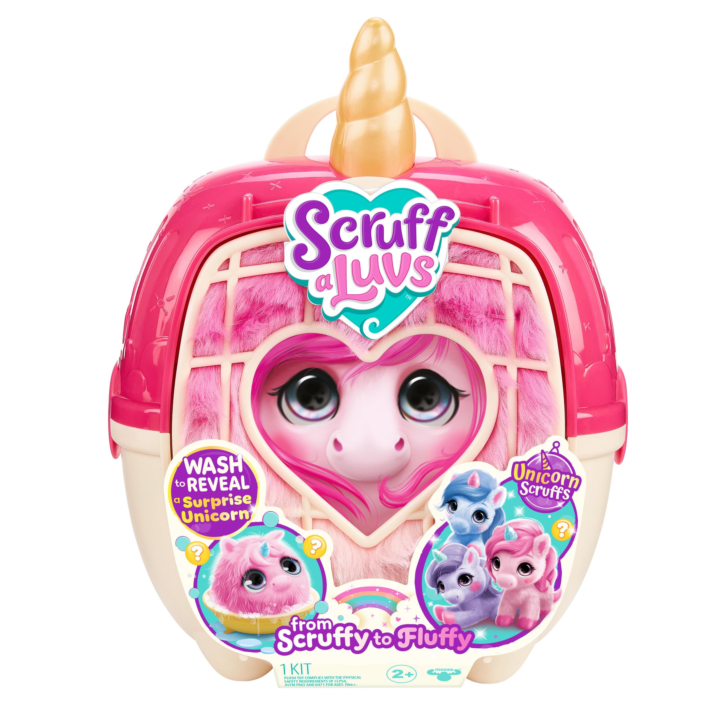SCRUFFALUVS Unicorn Scruffs - Wash to Reveal Plush Toy | 19cm | Ages 2+ 1