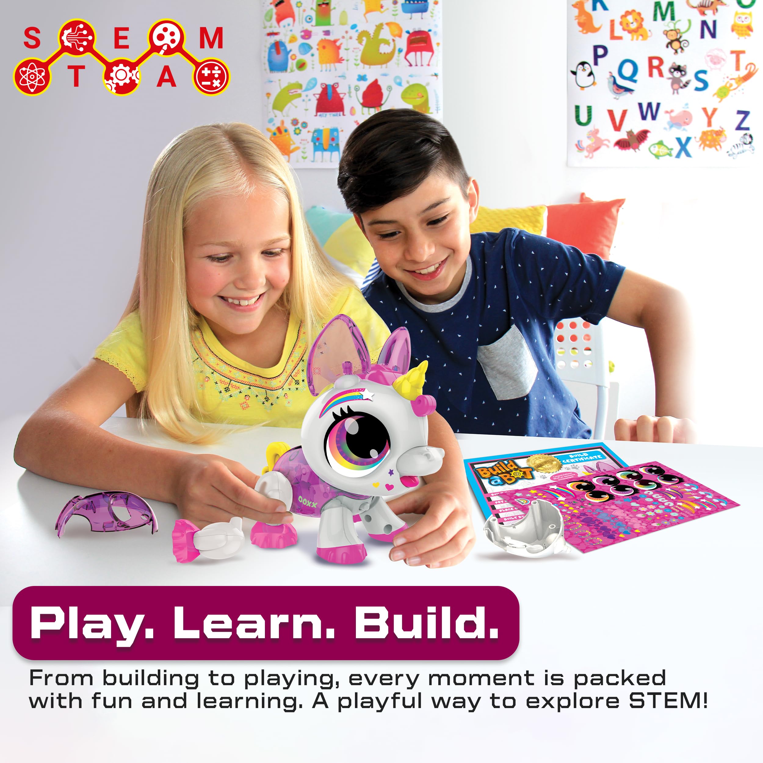 Build-a-Bot: Unicorn - Build Your Own Interactive Pet Robot | 20+ Piece STEM Kit for Kids Ages 4+ 3