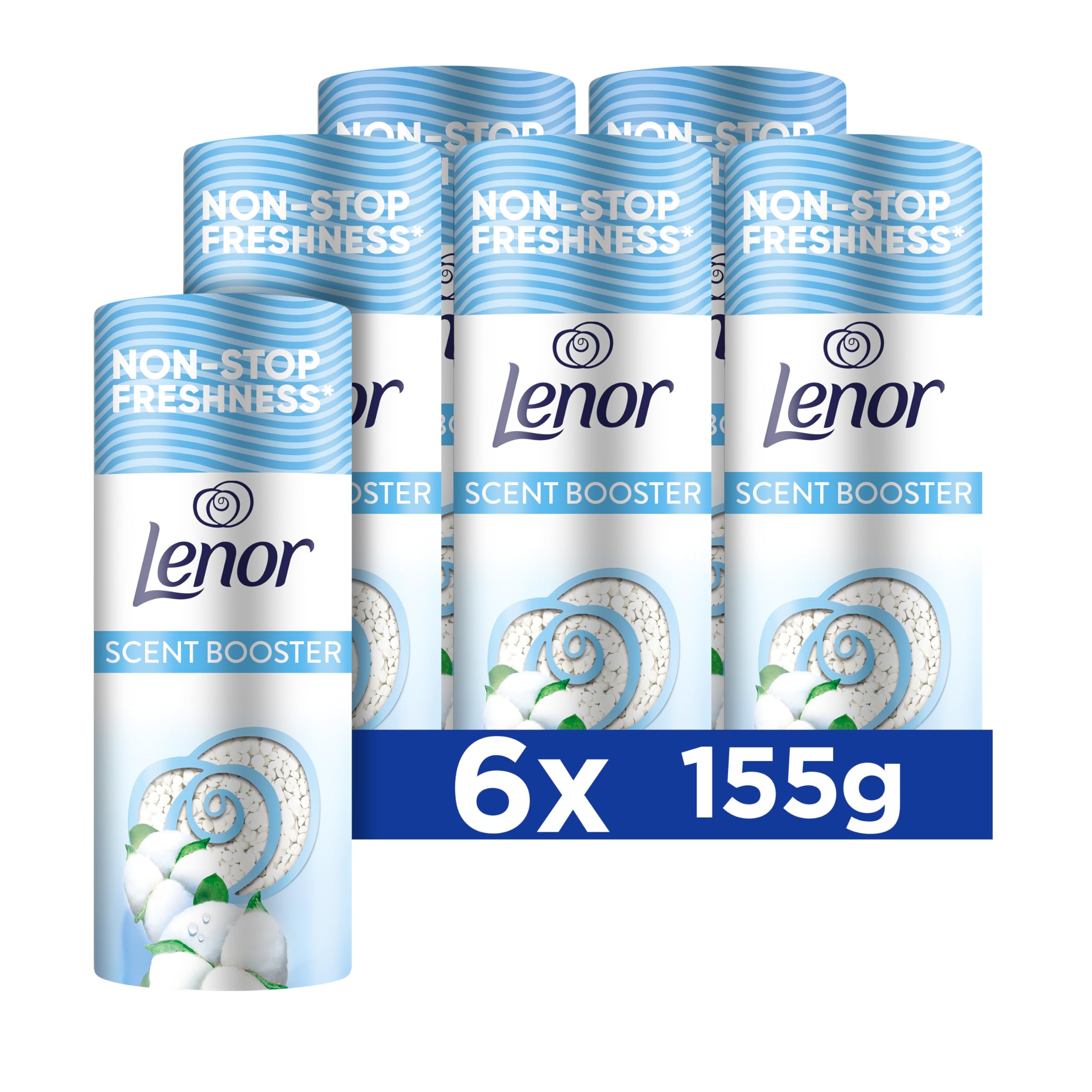 Lenor Laundry Perfume Scent Booster Beads - Cool Cotton Scent, 12 Weeks Freshness | Pack of 6 x 155g 1