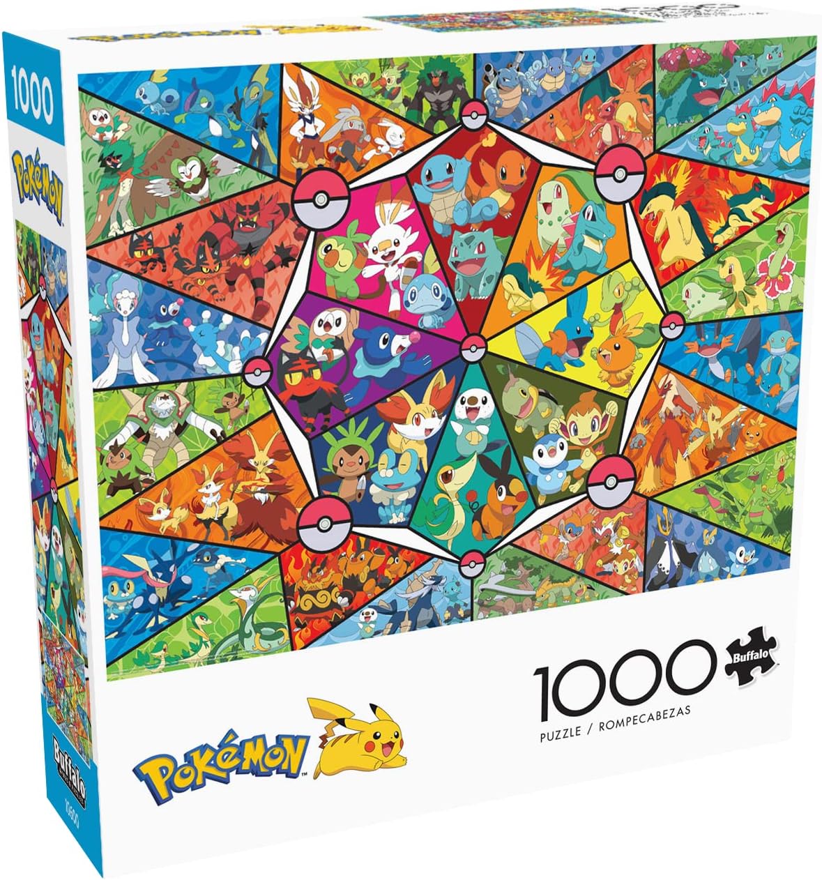 Pokémon - Stained Glass Starters - 1000 Piece Jigsaw Puzzle by Buffalo Games 3
