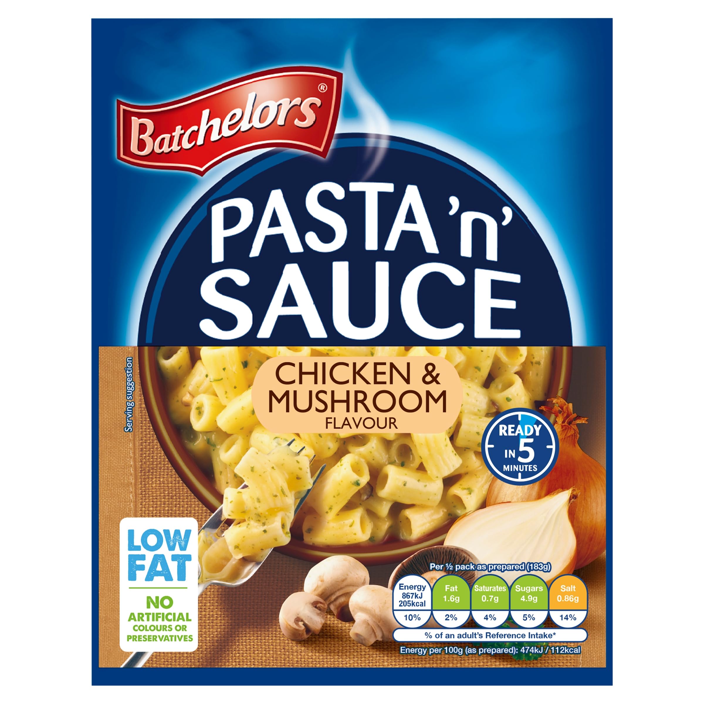 Batchelors Pasta 'n' Sauce Chicken & Mushroom Pasta Ready Meal, 99 g Packet (Pack of 7) 2