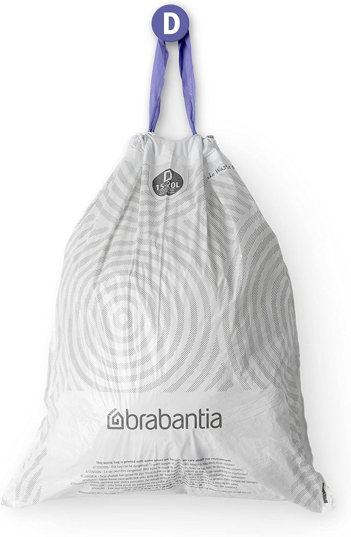 Brabantia - PerfectFit Bin Liners Multipack (Size D/15-20 Litre) Thick Plastic