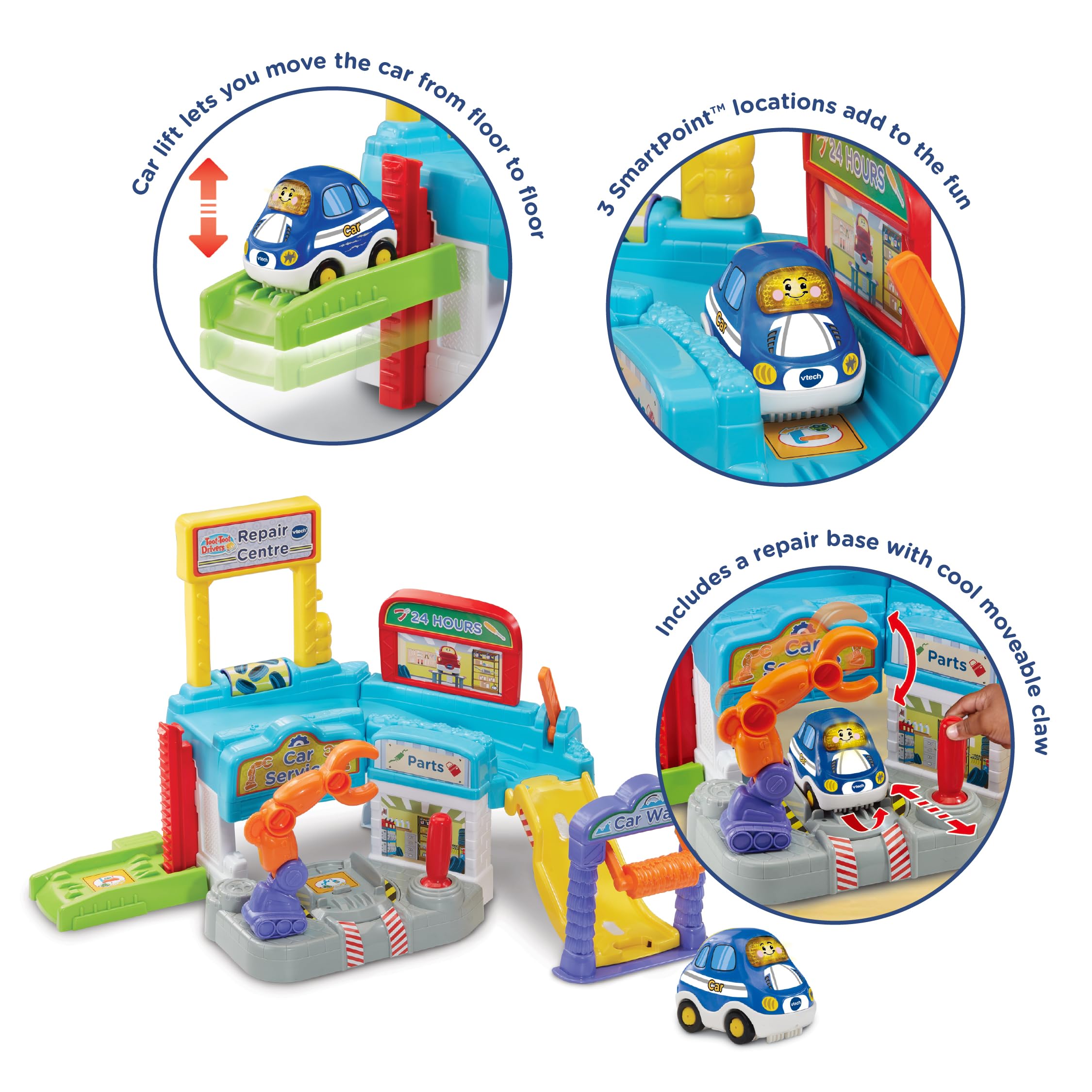 VTech Toot-Toot Drivers Repair Centre - Interactive Car Play Set with SmartPoint Technology 5