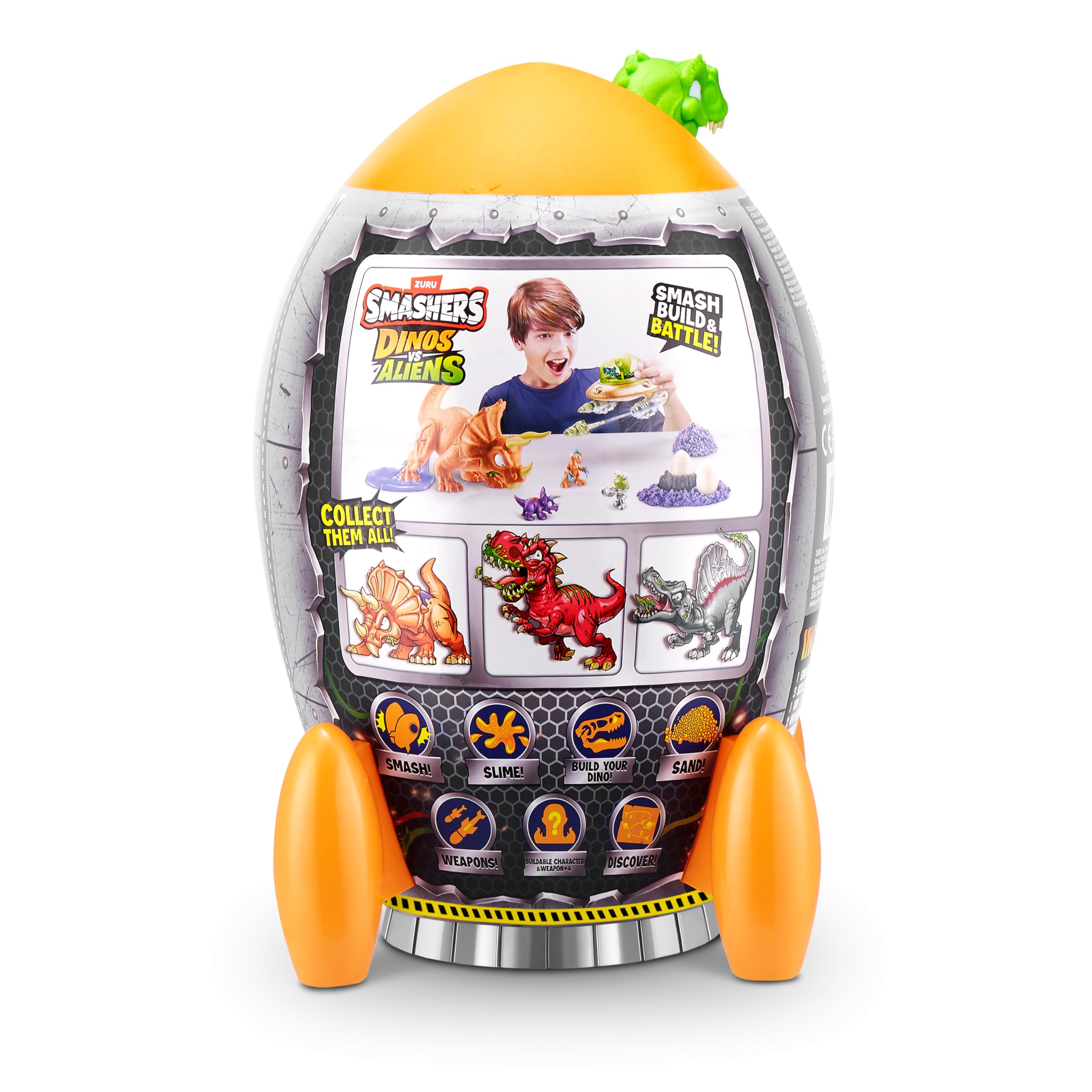 Smashers Dino vs Aliens Medium - Triceratops Smashable Egg Toy by ZURU 4